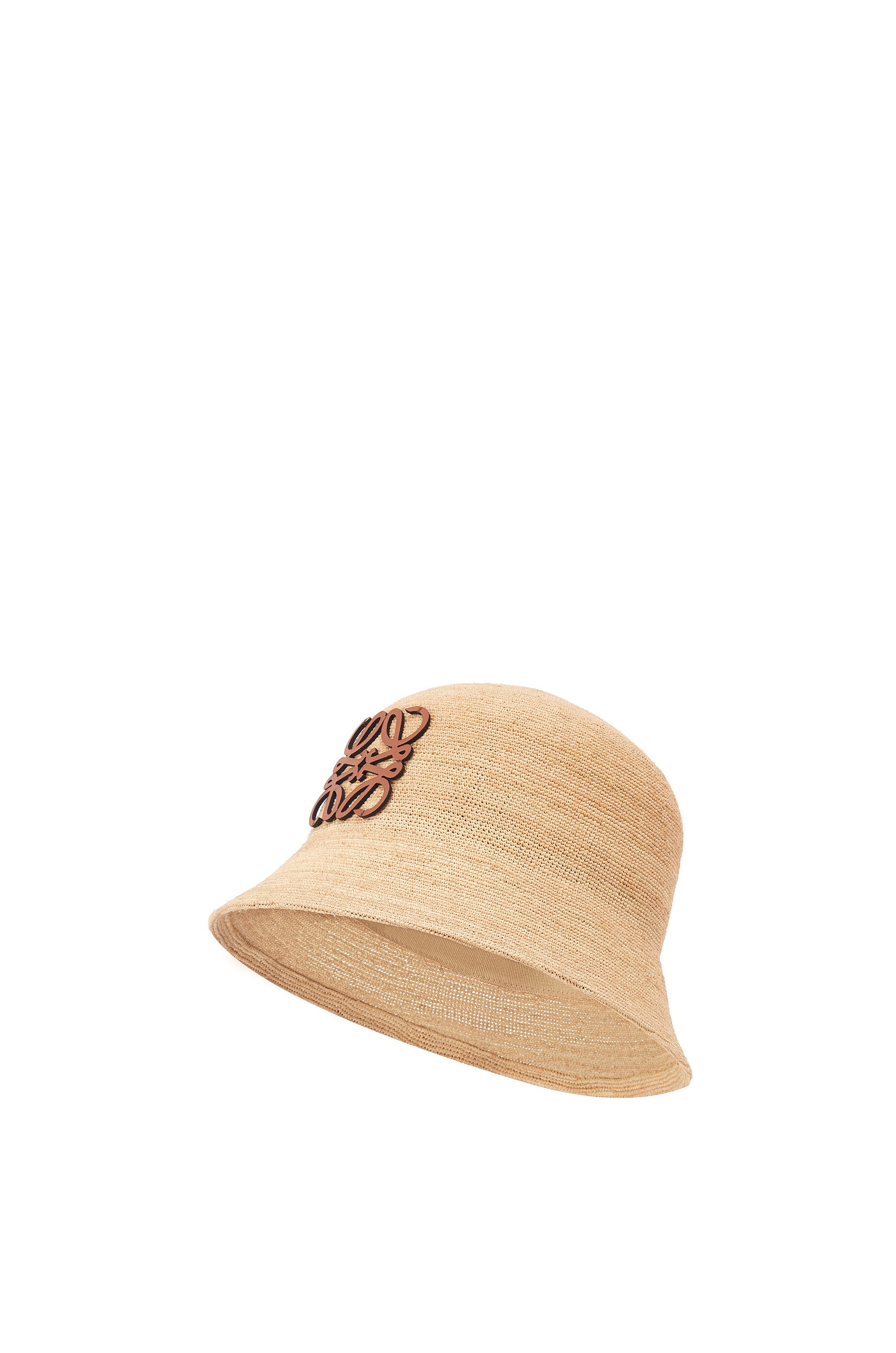 Bucket hat in raffia and calfskin - 1