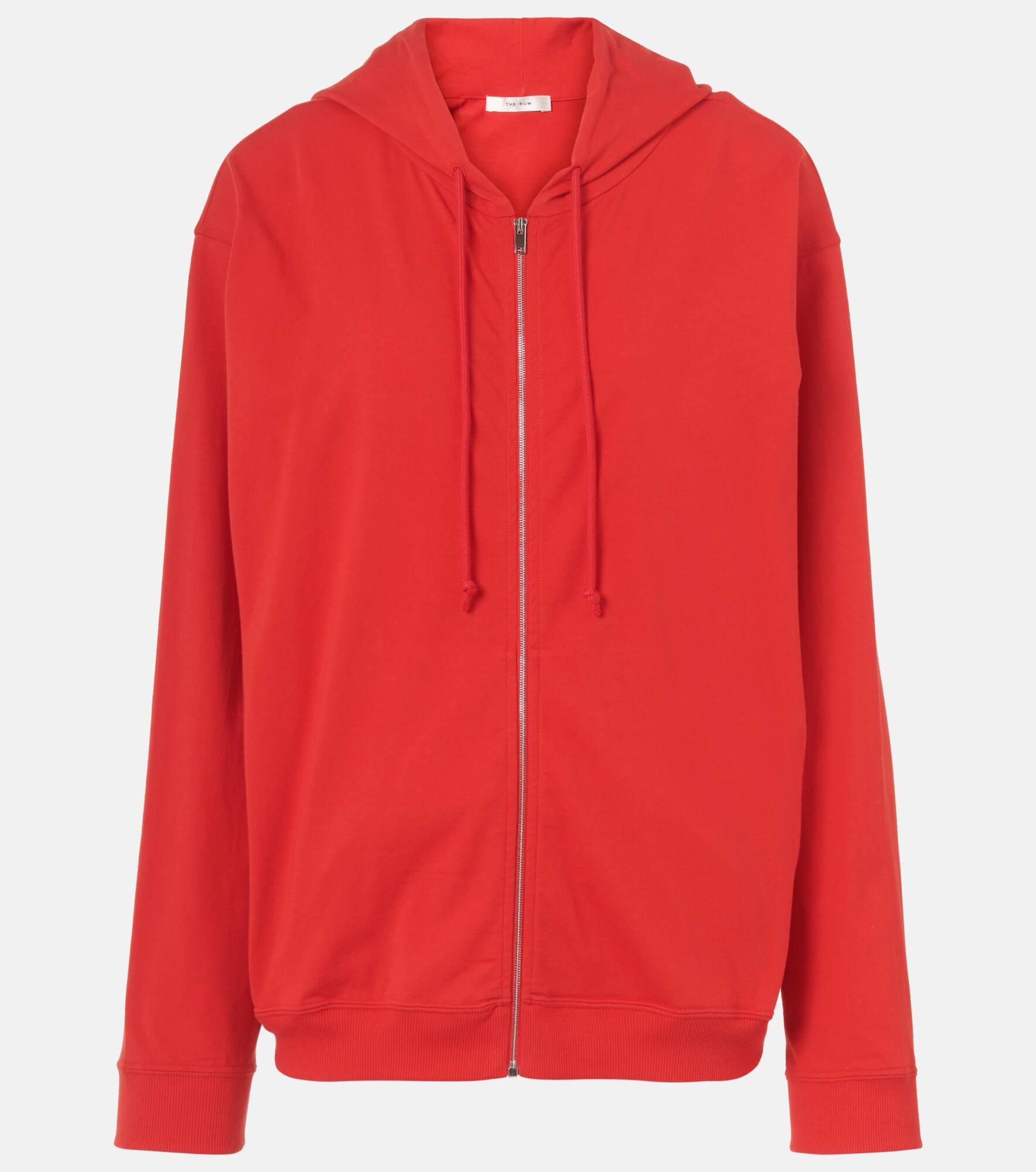 Rosy cotton jersey zip-up hoodie - 1