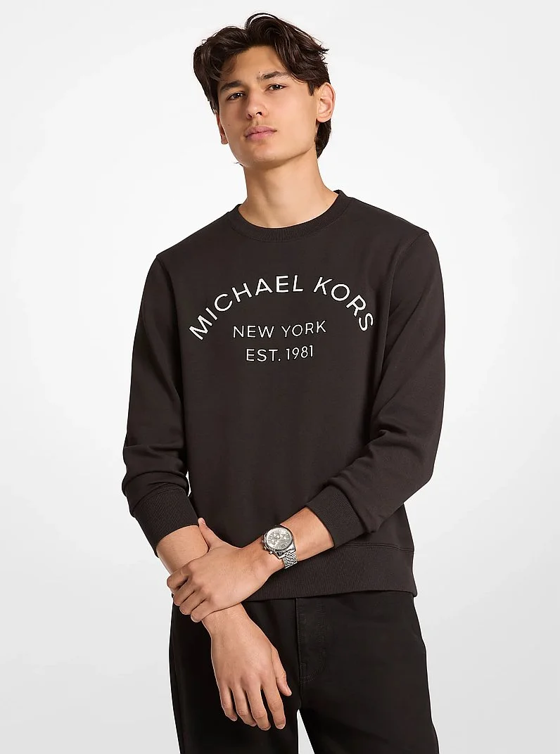 Logo Cotton Blend Crewneck Sweater - 1