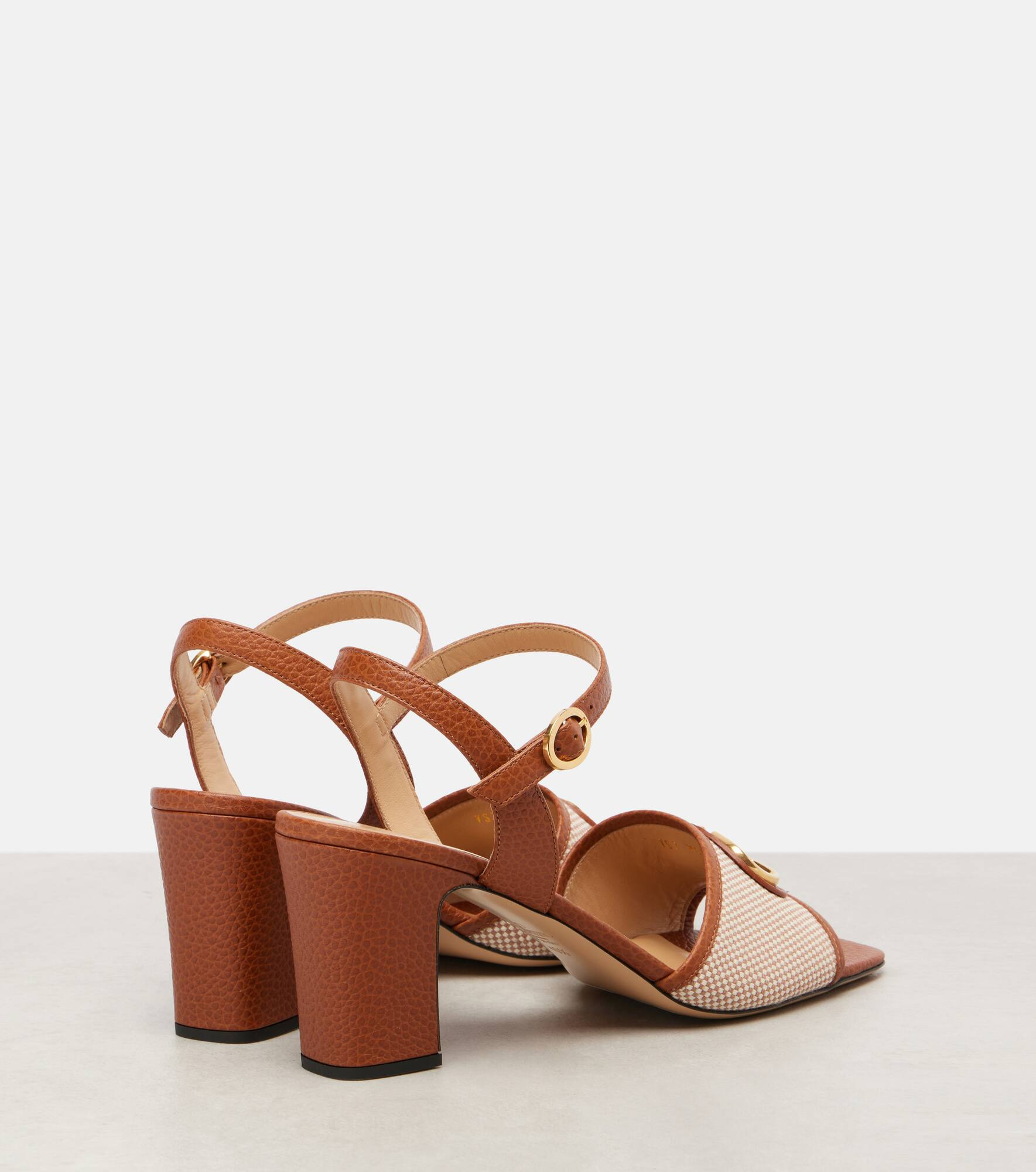 VLogo 75 leather-trimmed canvas sandals - 2
