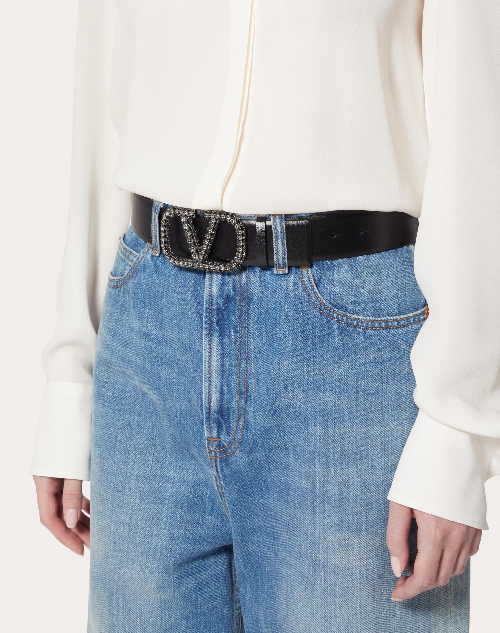 VLOGO SIGNATURE BELT IN SHINY CALFSKIN 40MM - 5