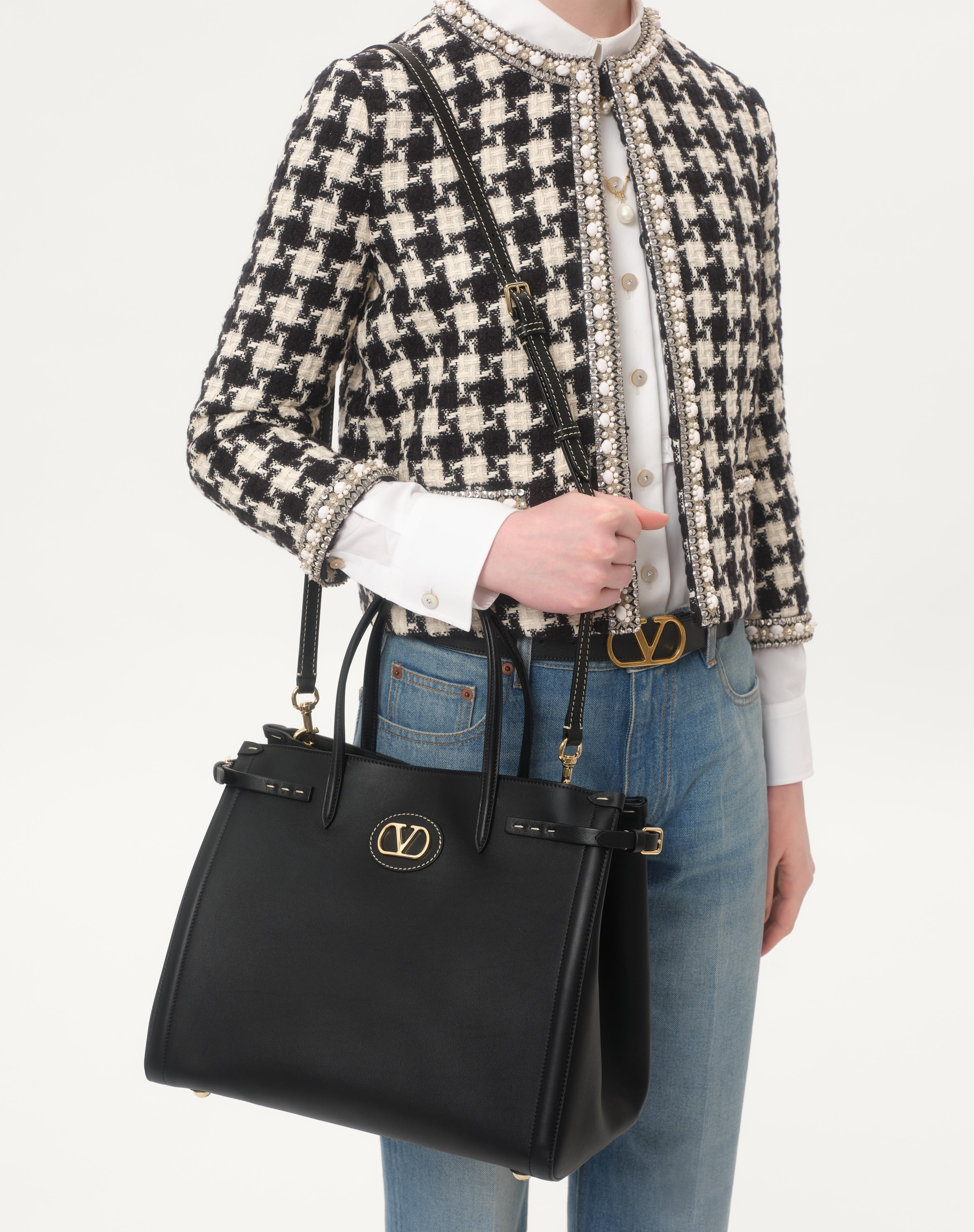 VALENTINO GARAVANI ANTIBES MEDIUM CALFSKIN SHOPPING BAG - 7