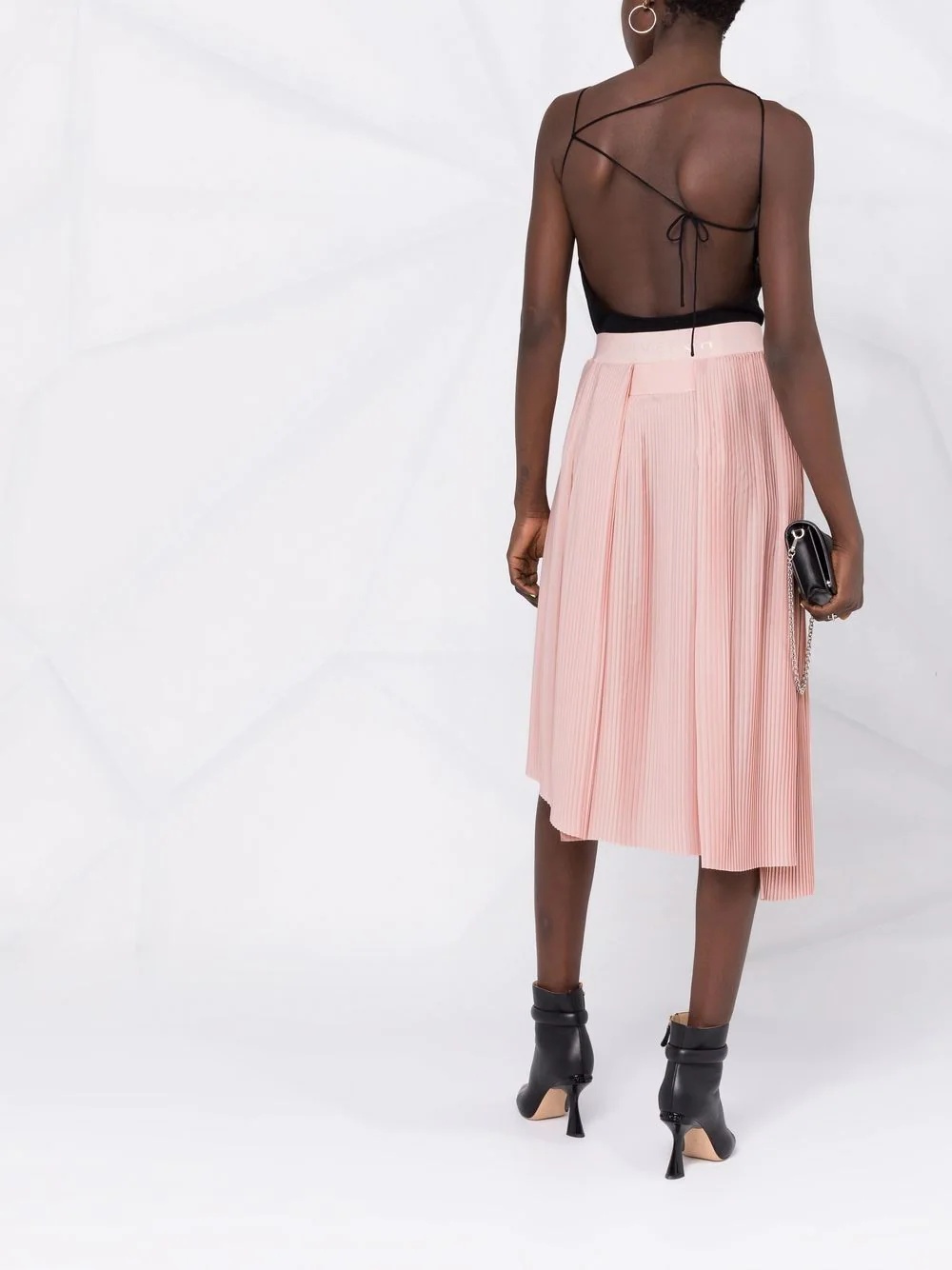 asymmetric pleated midi skirt - 4