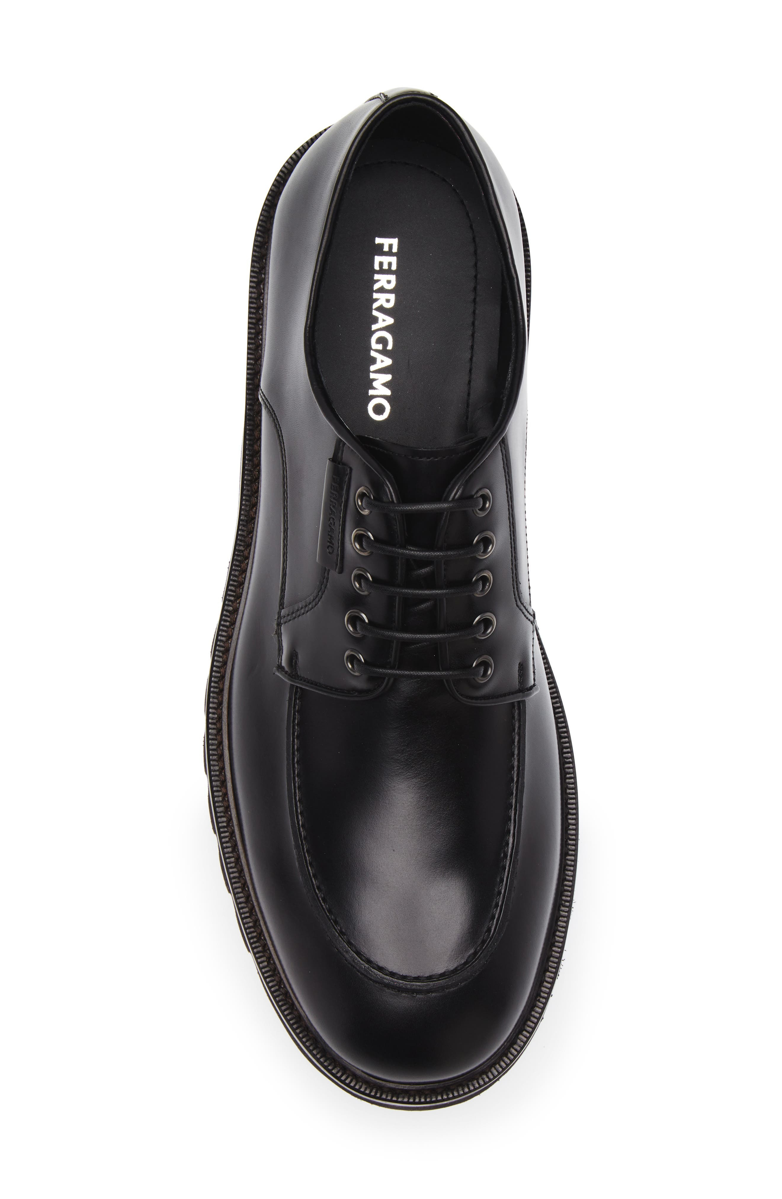 FERRAGAMO Alf Apron Toe Oxford in Nero at Nordstrom - 5