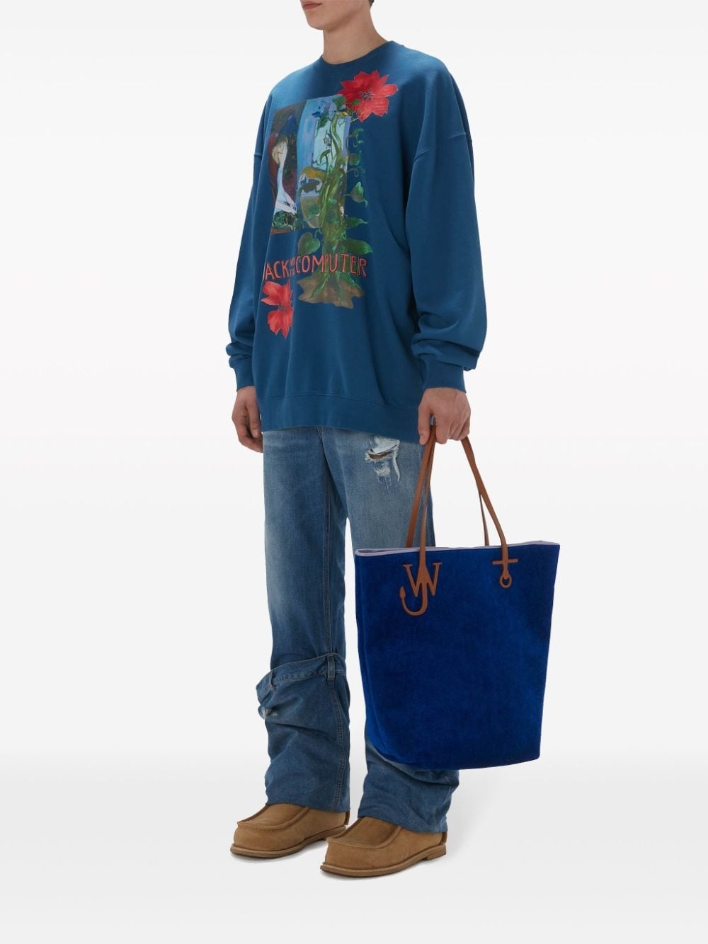 Anchor contrasting-trim tote bag - 2