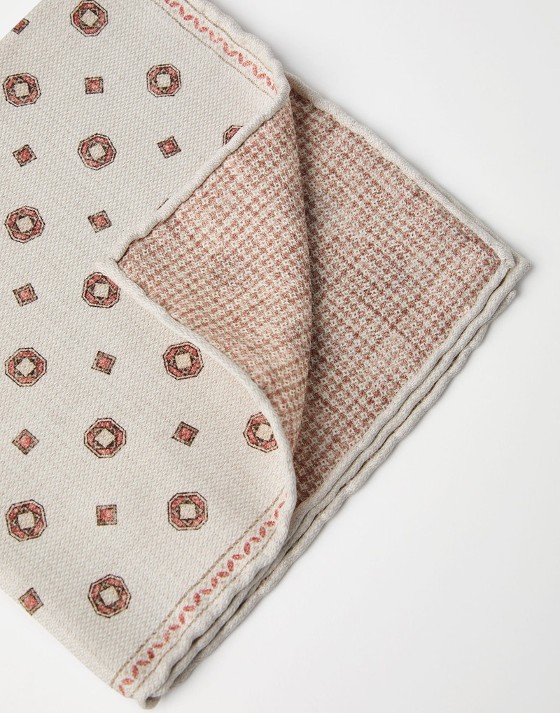 Brunello Cucinelli Double face silk pocket square outlook