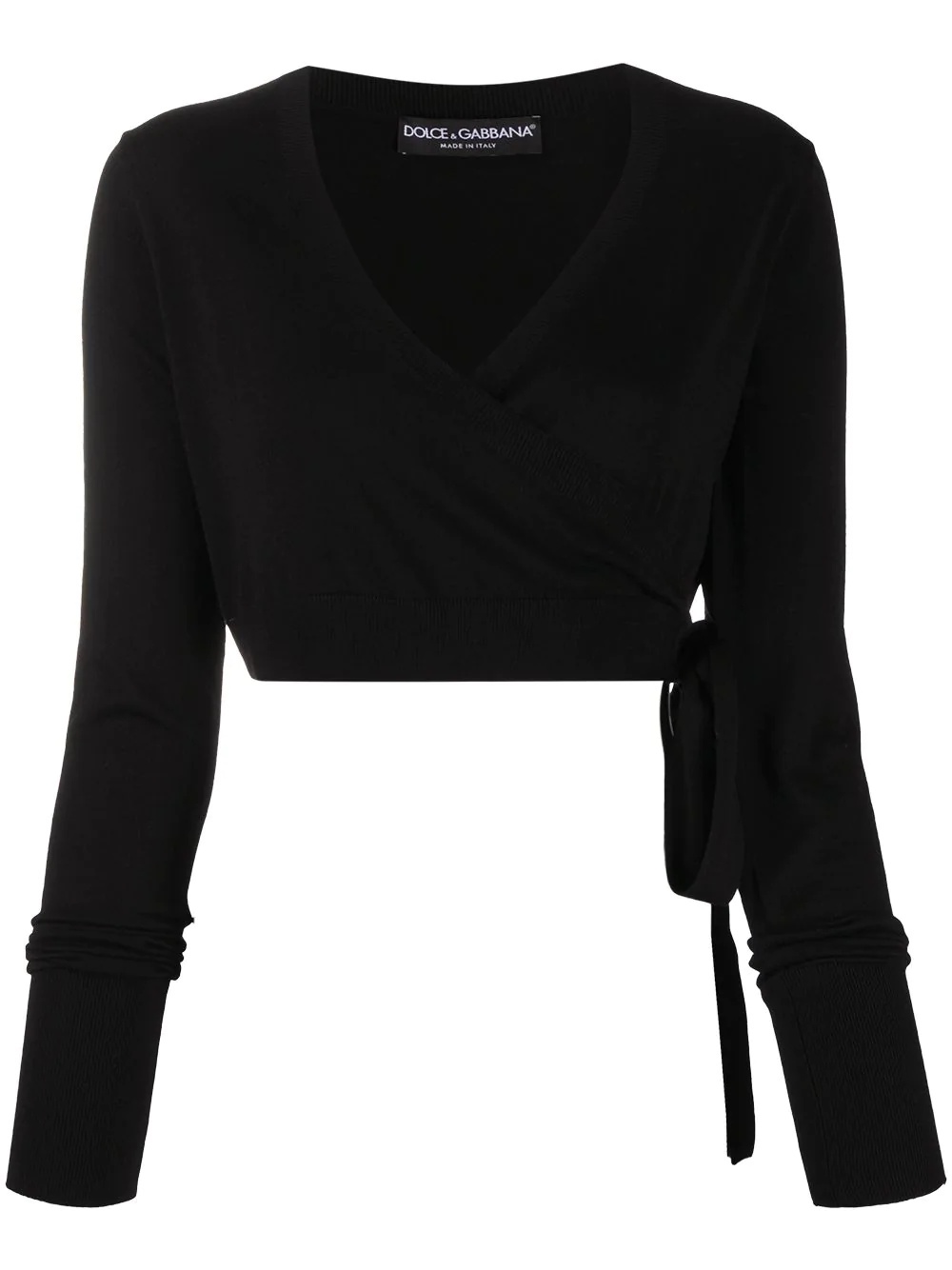 cropped wrap cardigan - 1