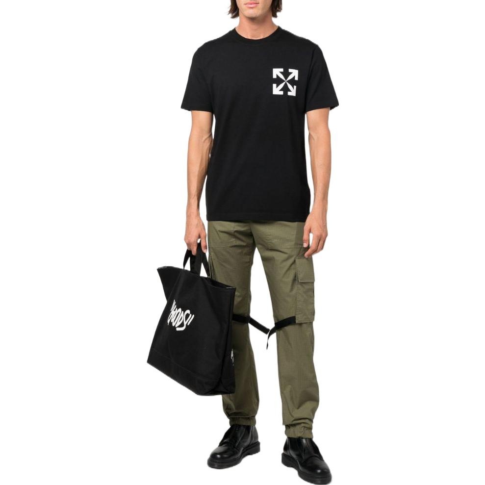 Men's Off-White SS22 Solid Color Arrow Logo Round Neck Short Sleeve Version White T-Shirt OMAA027C99 - 2