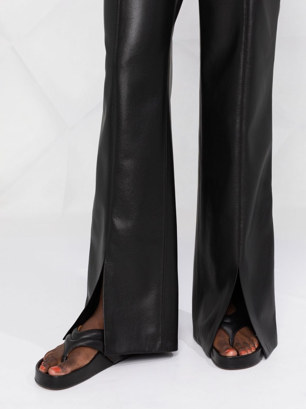faux-leather bootcut trousers - 5