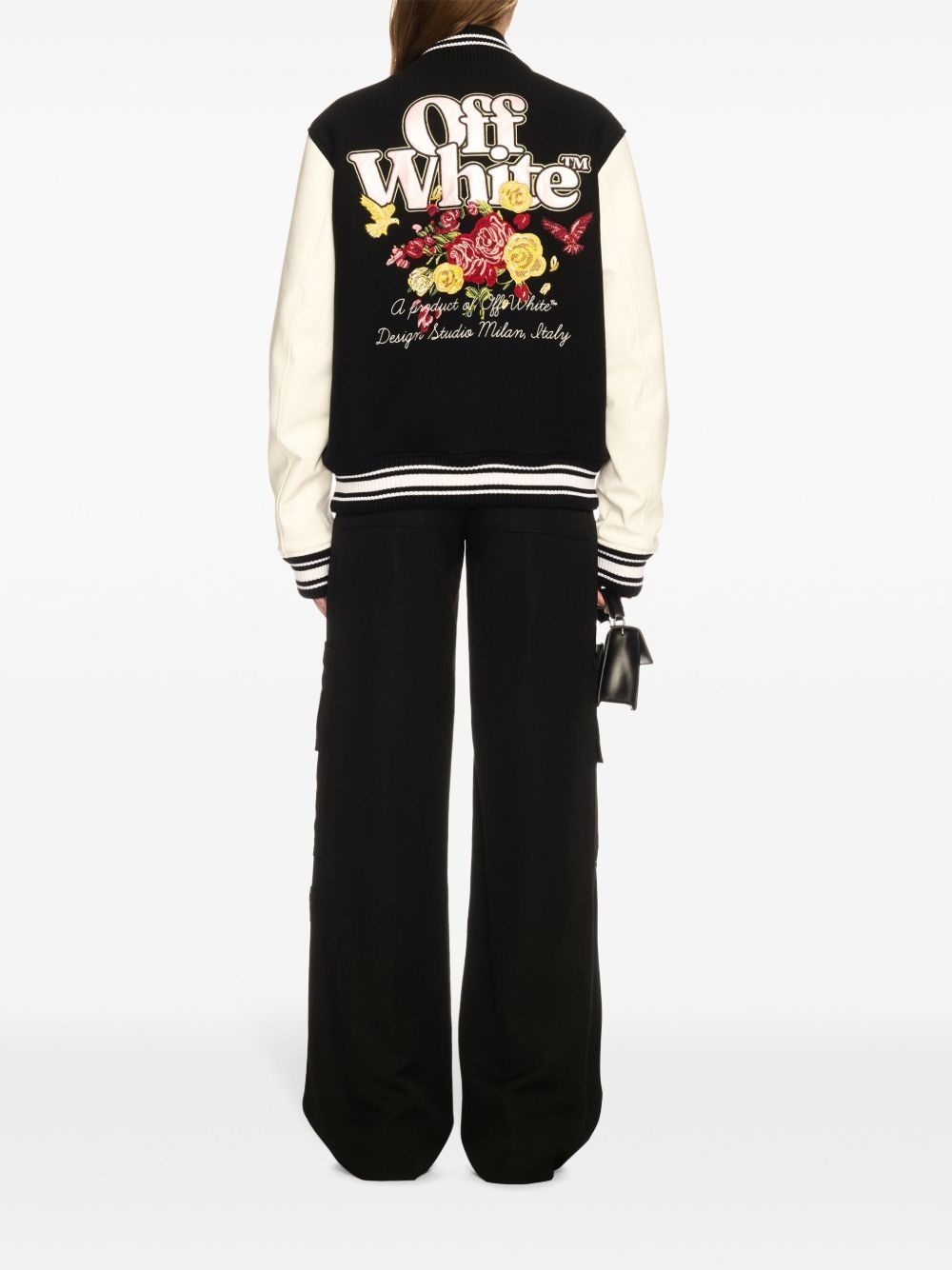 floral-embroidered bomber jacket - 4