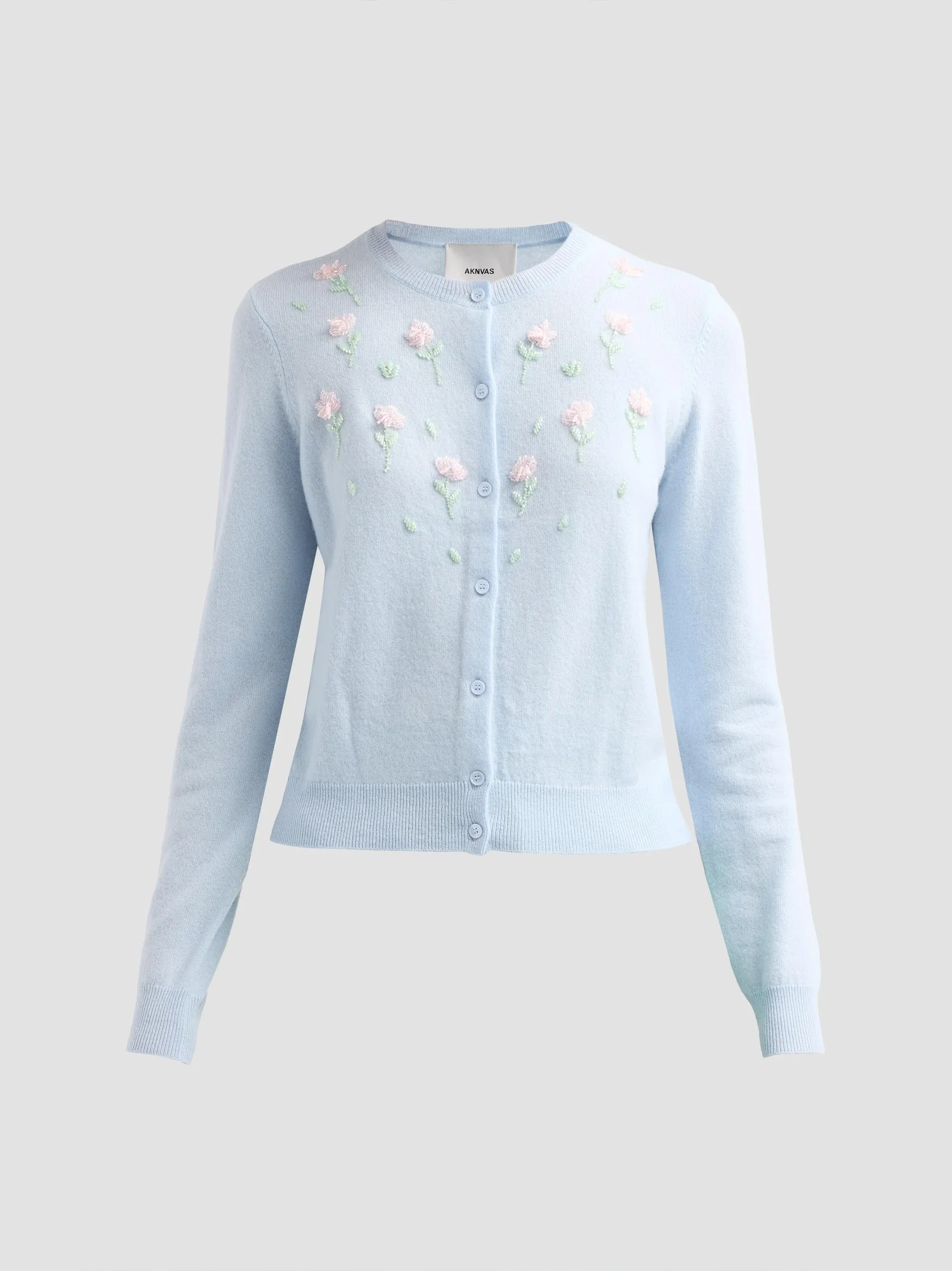 Women's Siena Floral Wool-Blend Cardigan - Blue - 1