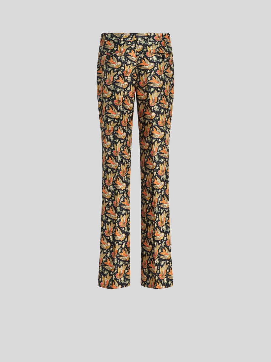 TWILL TROUSERS WITH BIRD PRINT - 6