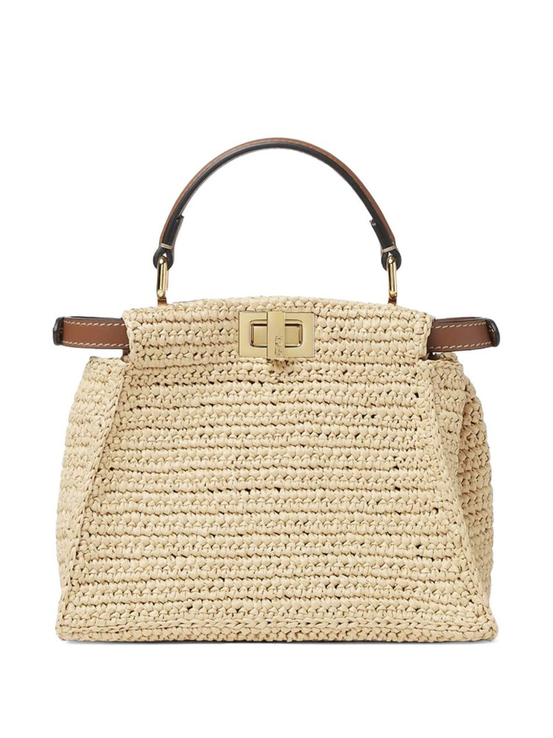 FENDI mini Peekaboo openwork tote bag outlook