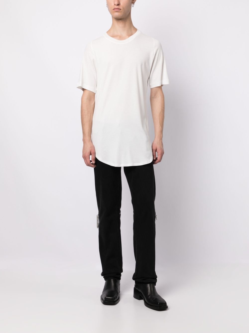 curved-hem cotton T-shirt - 2