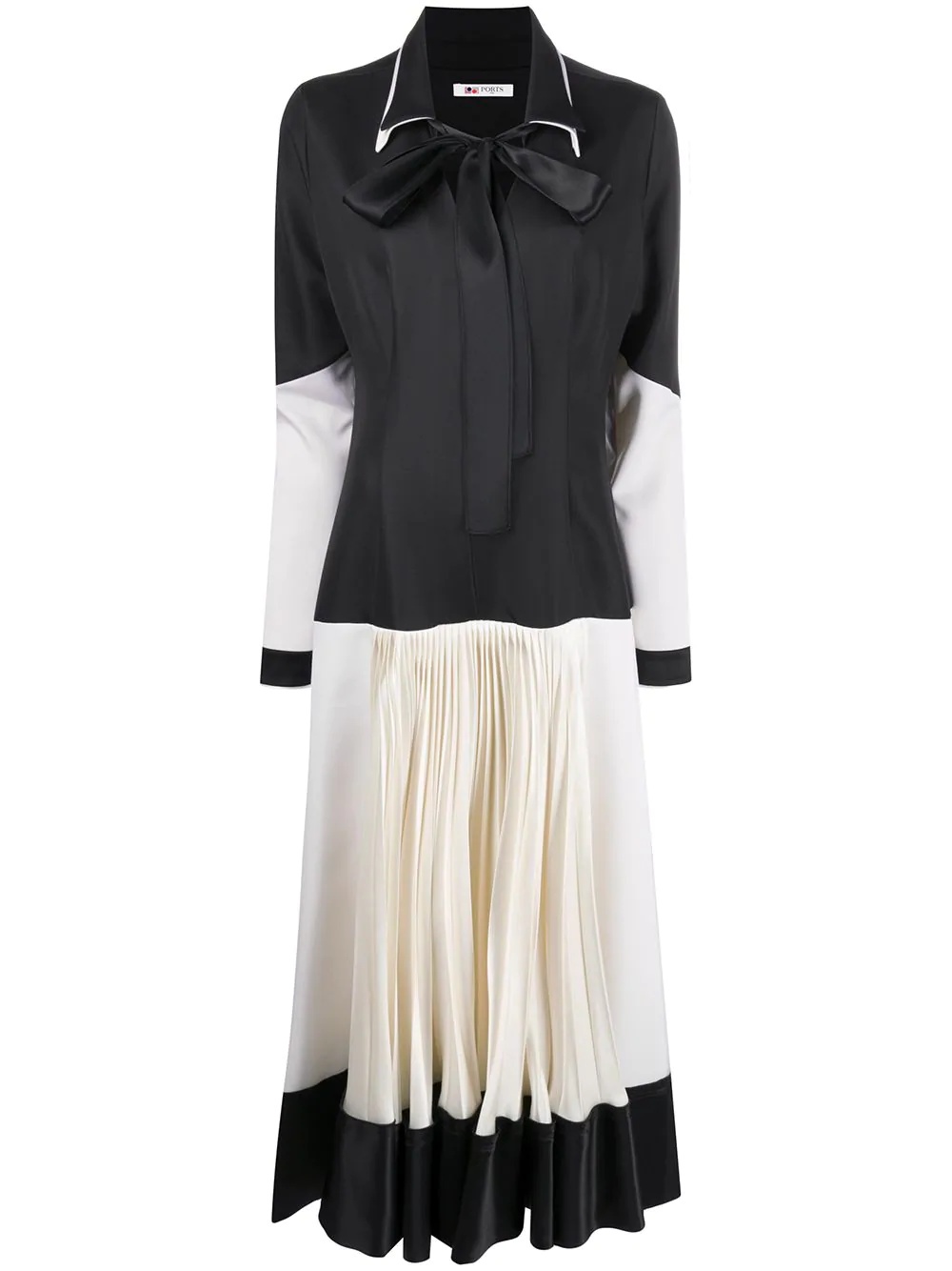 long sleeve pleated dress - 1