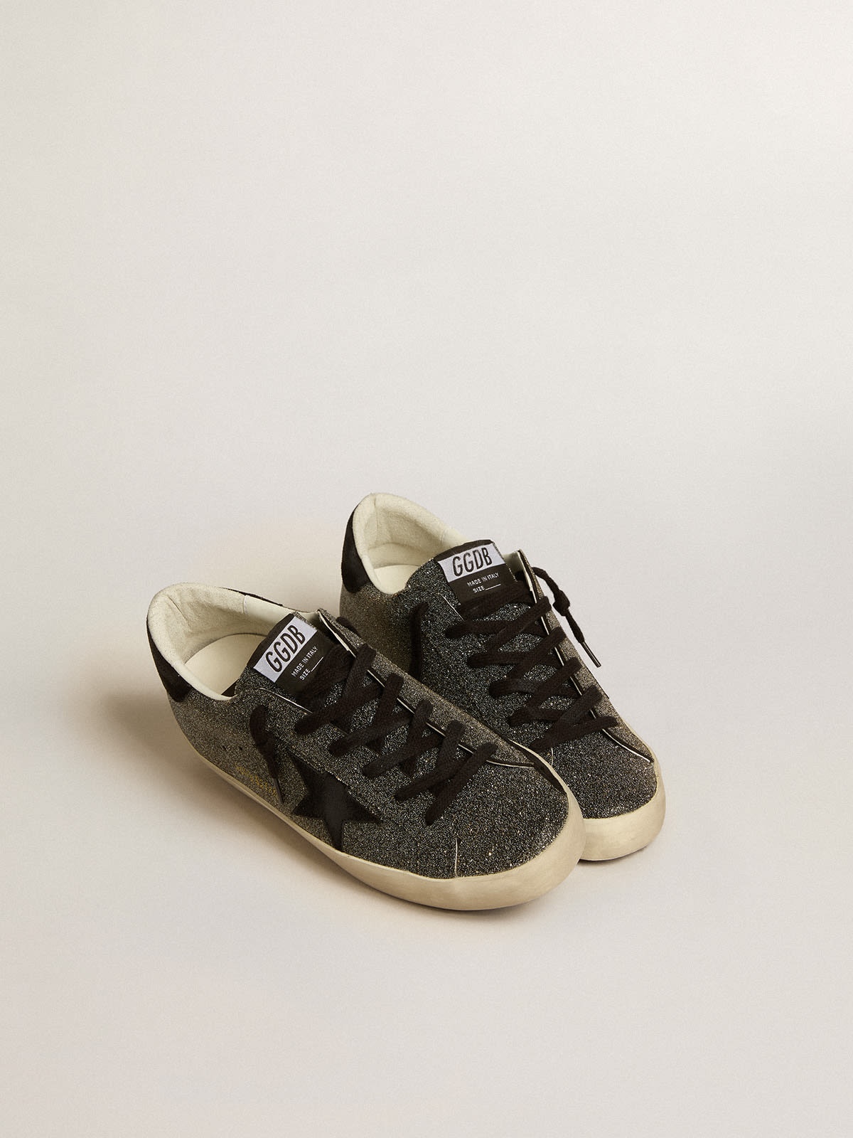Women’s Super-Star in black Swarovski crystals with black suede star - 2
