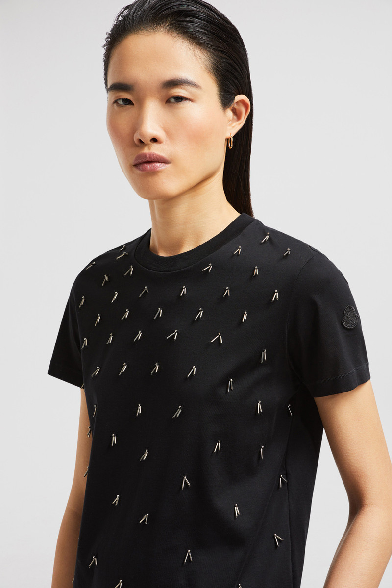Beaded Cotton T-Shirt 4