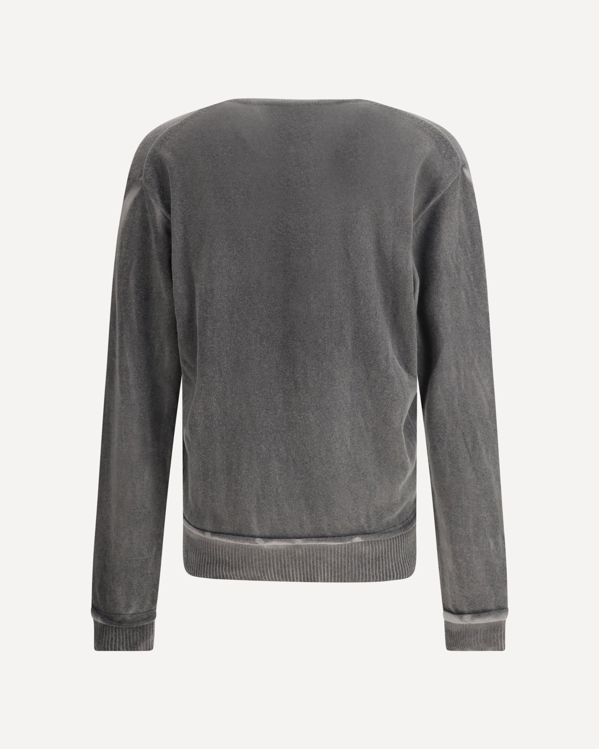 V neck Grey Sweater - 2