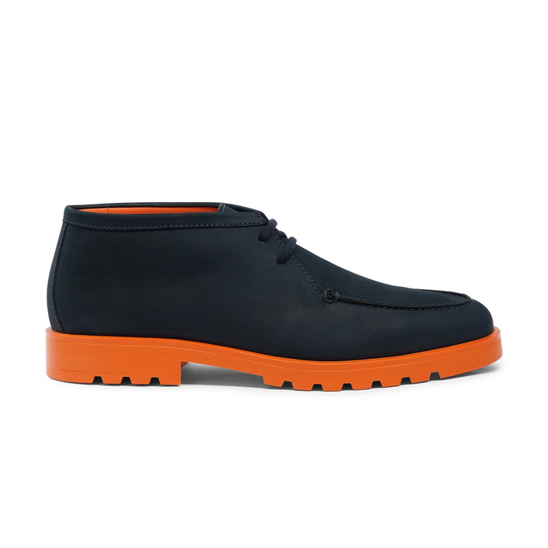 Men’s blue and orange nubuck desert boot 1