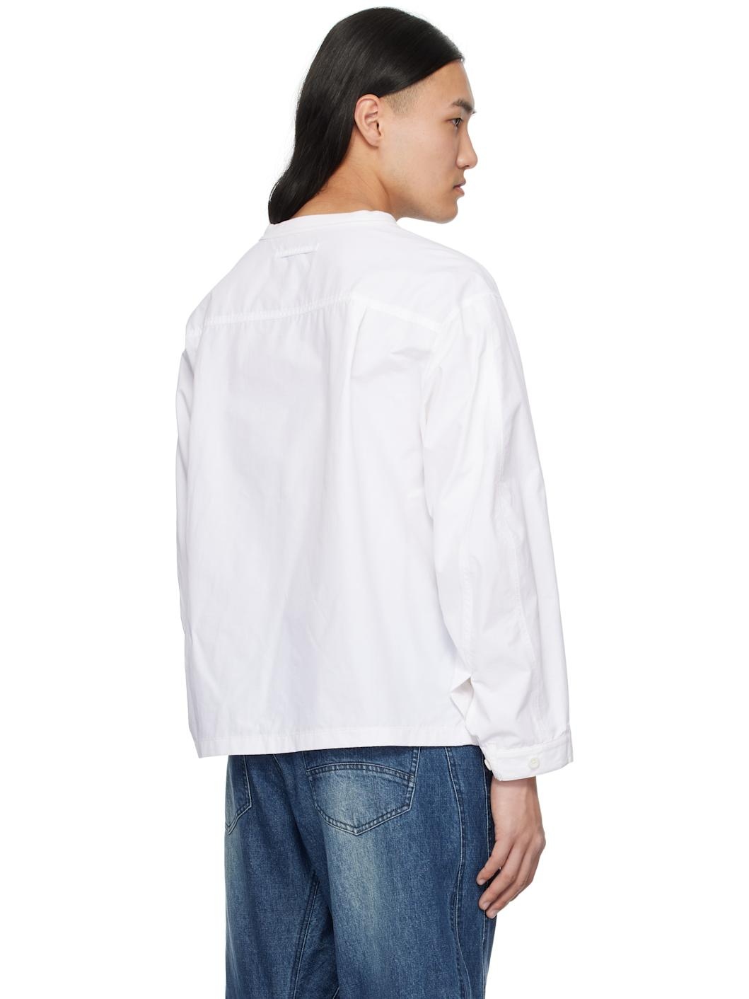 White Curved Silhouette Long Sleeve T-shirt - 3
