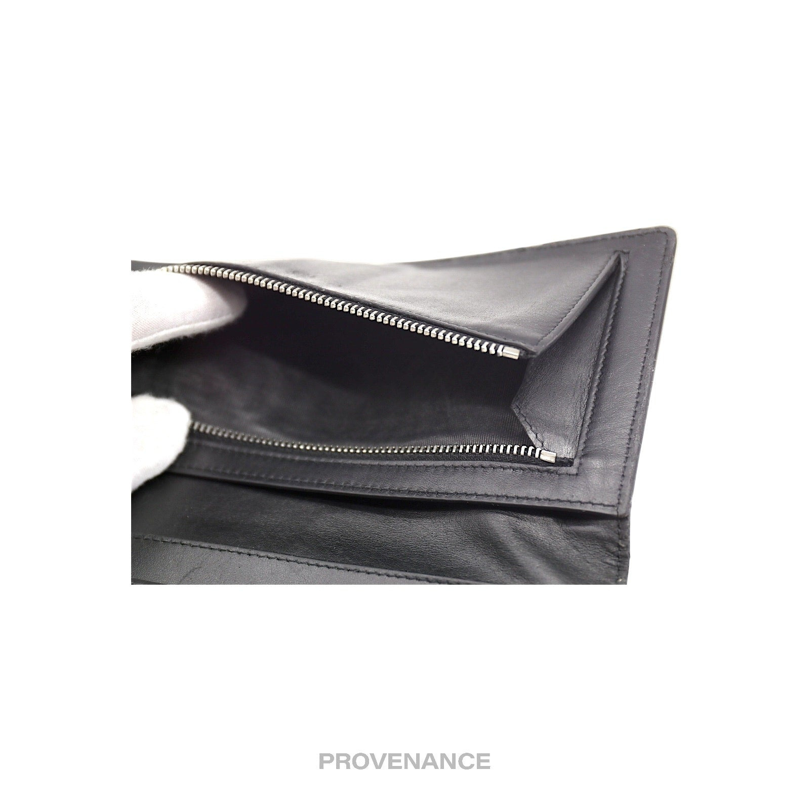 Maison Margiela Stitch Long Wallet - Black Leather - 7