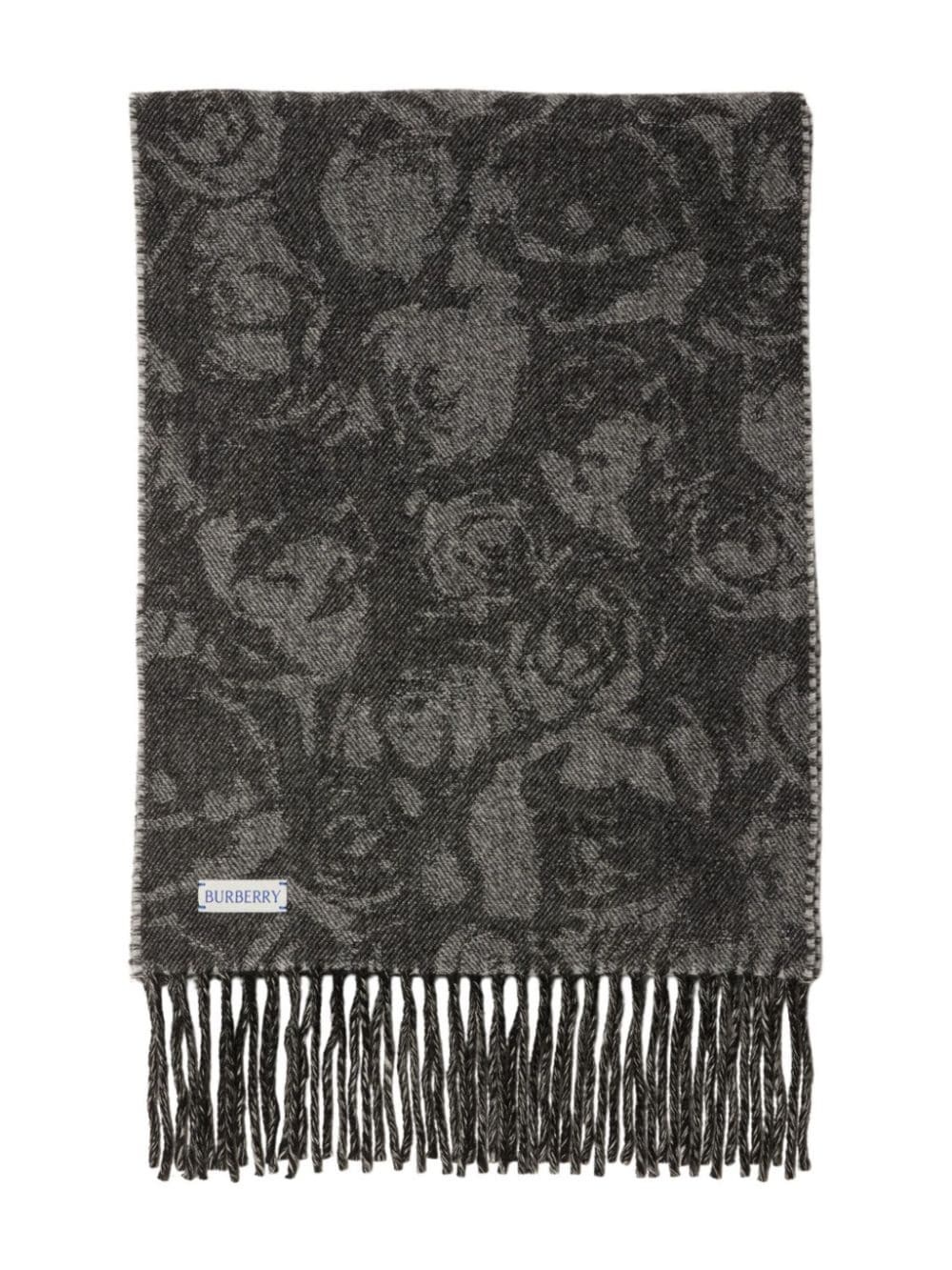 rose-print cashmere scarf - 3