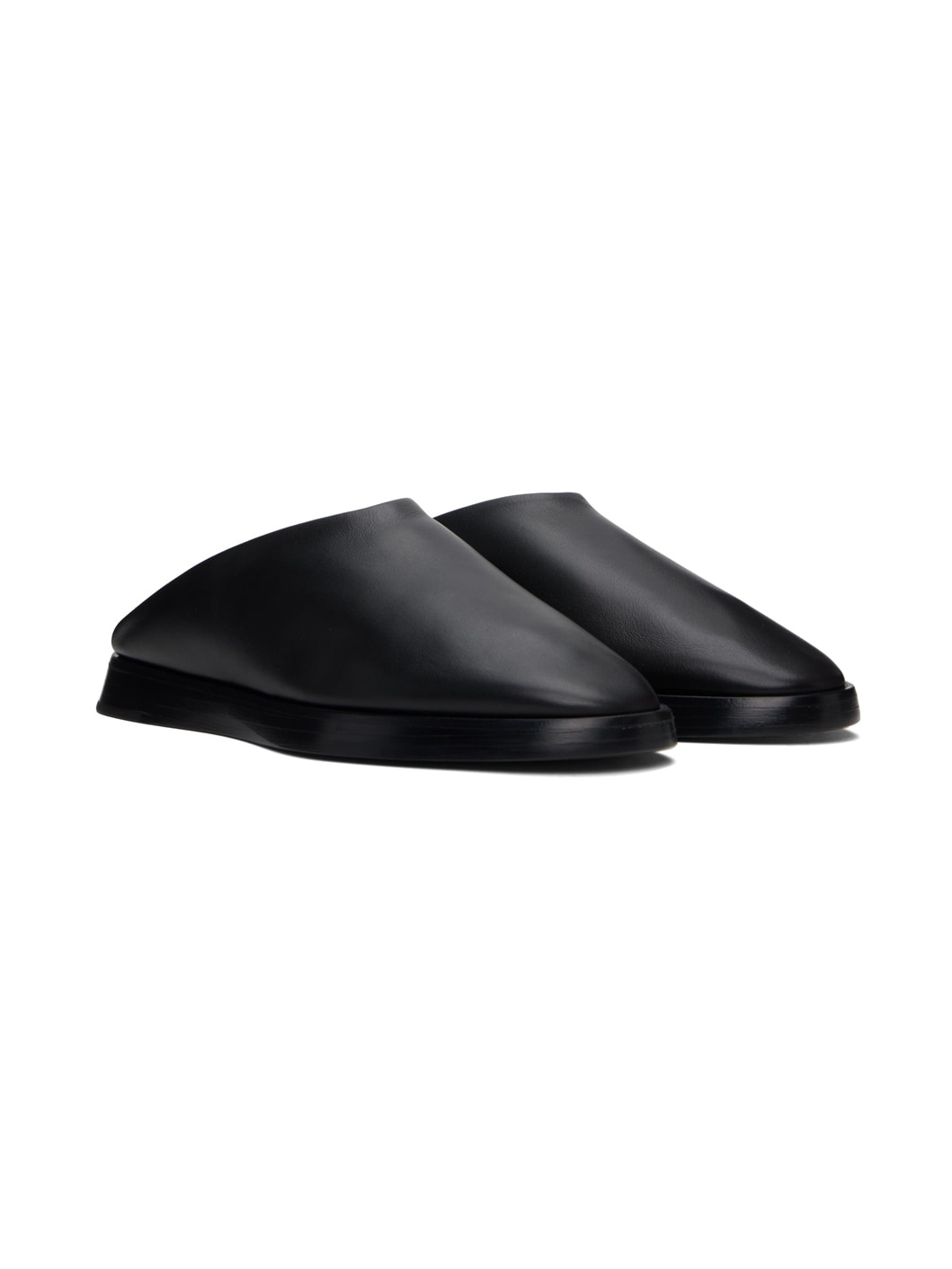 Black Backless Mules - 4