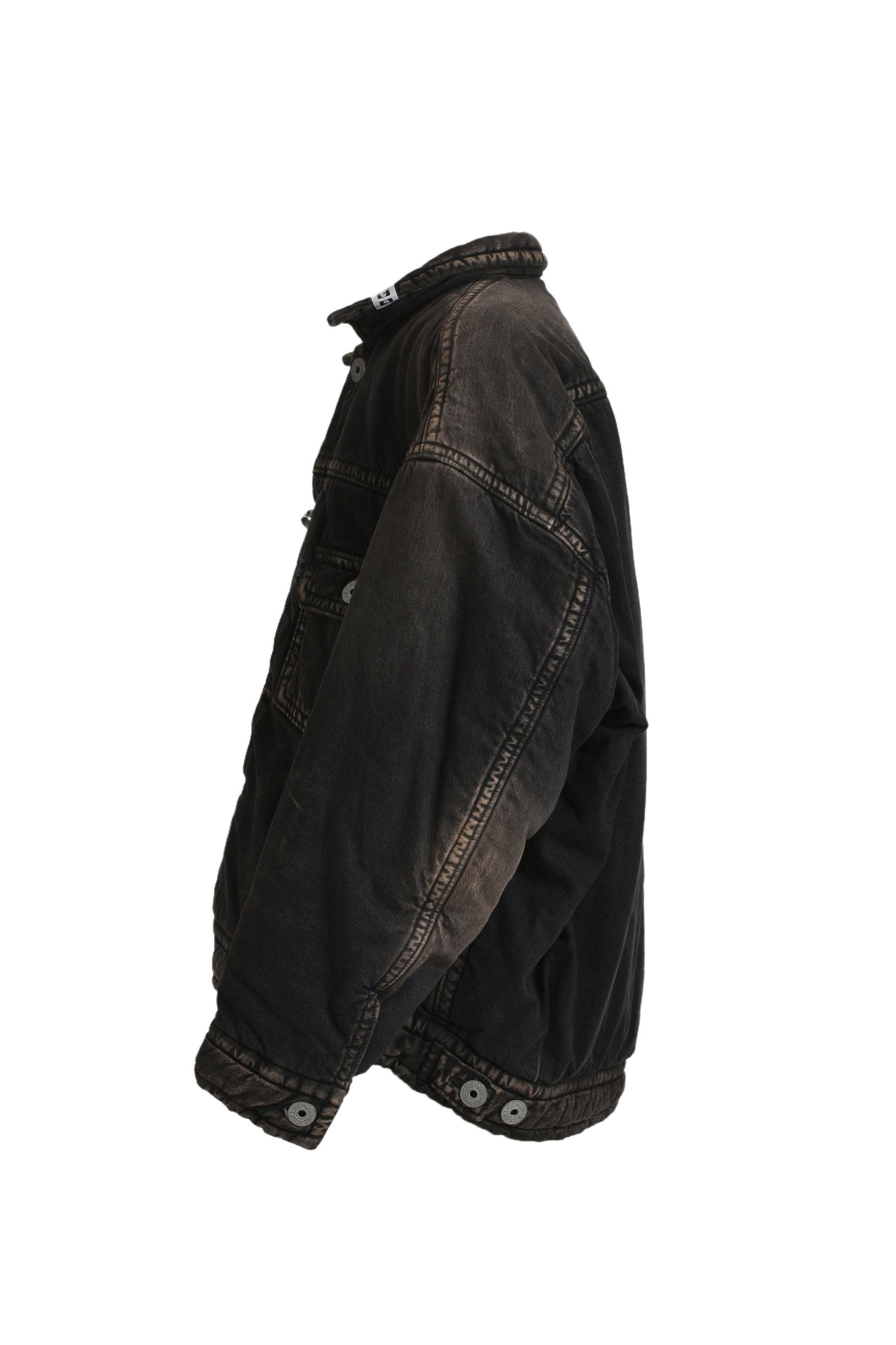 PUFFER DENIM JACKET / BLK - 3