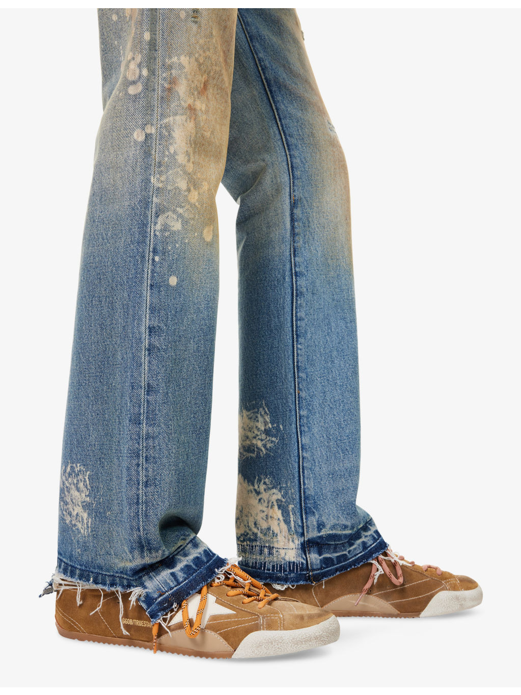 Greased Bleached Denim Jeans - 5