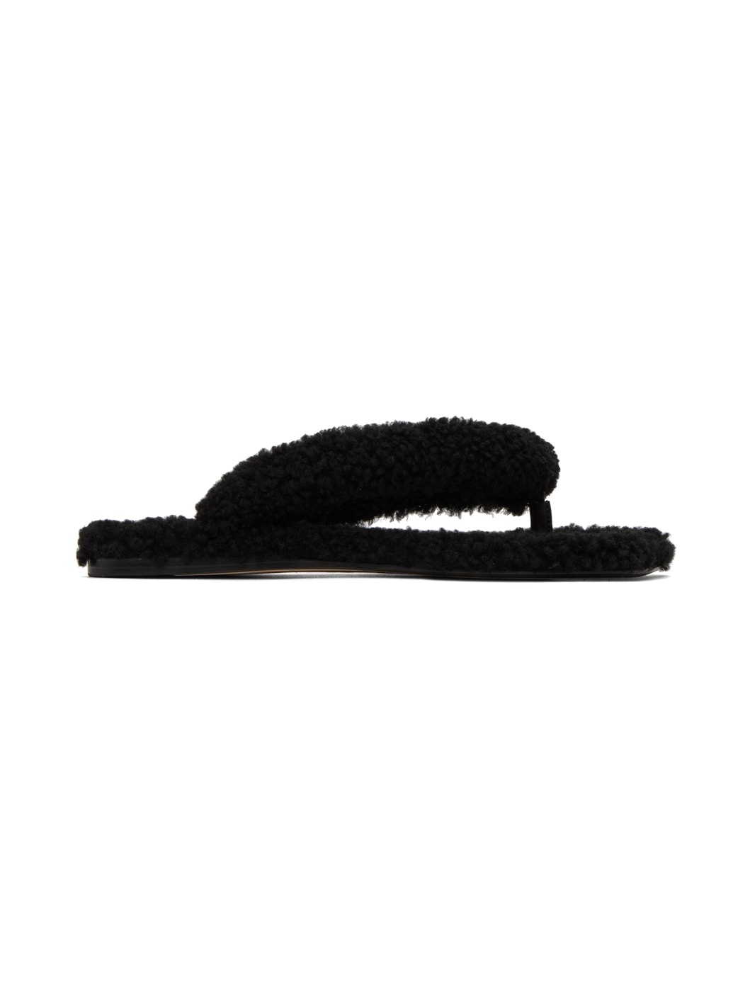 Black Rio Shearling Sandal - 1