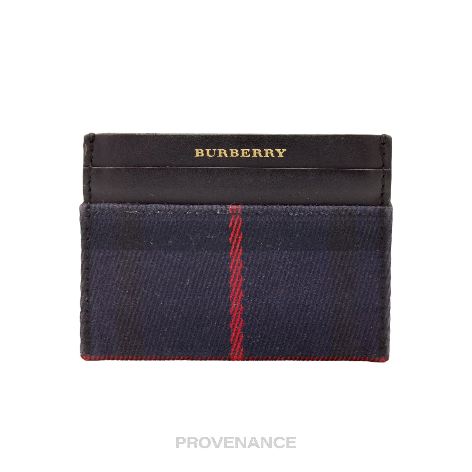 Burberry Card Holder Wallet - Navy Check - 1