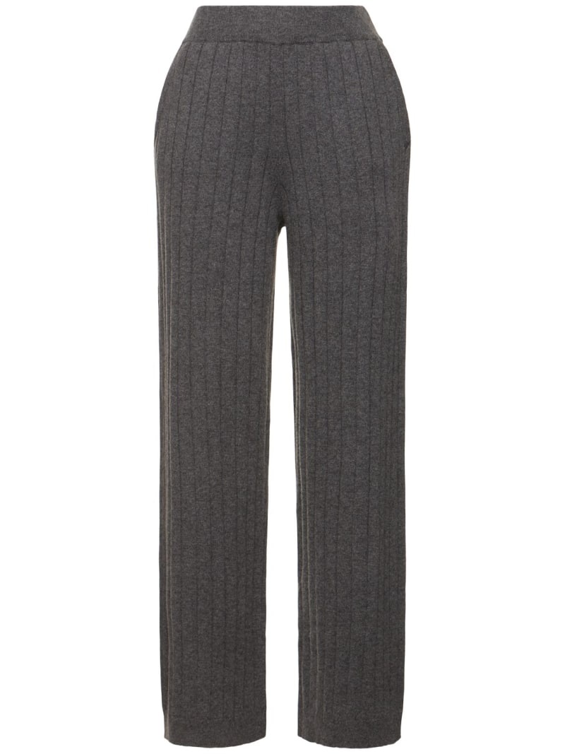 Ribbed cashmere sweatpants - 1