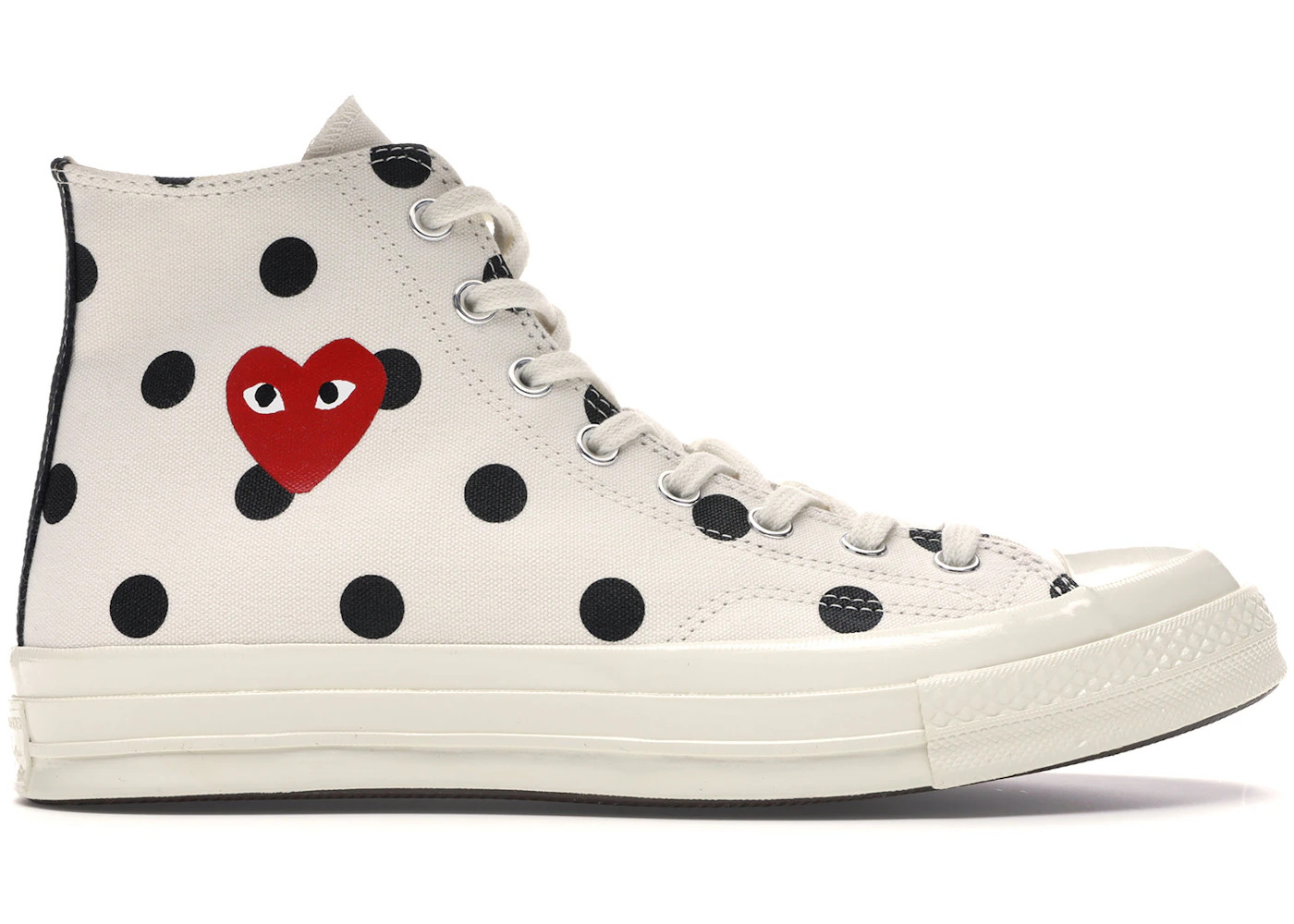 Converse Chuck Taylor All Star 70 Hi Comme des Garcons PLAY  Polka Dot White - 1