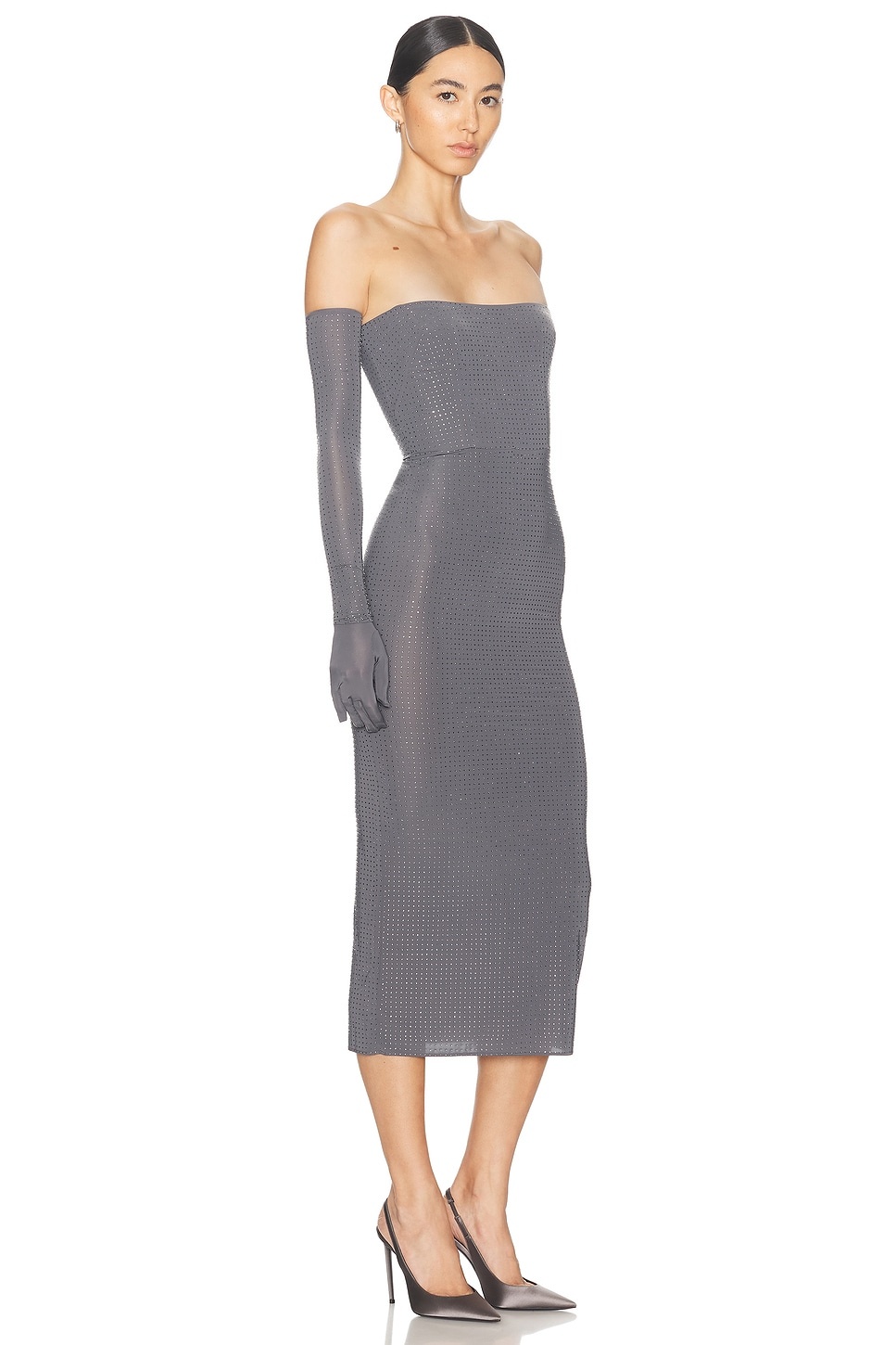 Strapless Crystal Glove Dress - 2