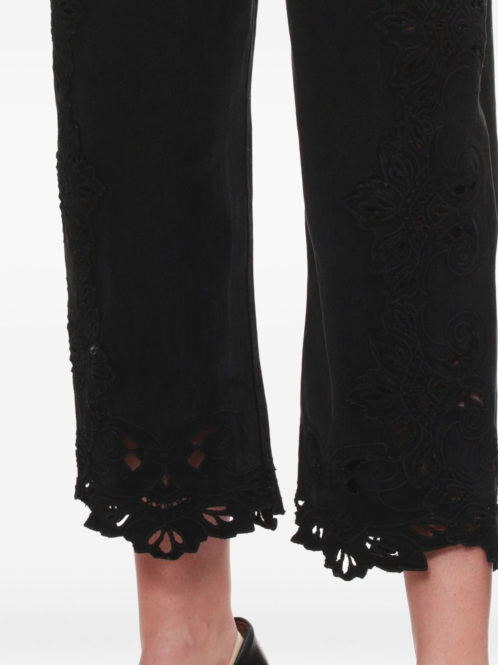 floral-lace jeans - 5