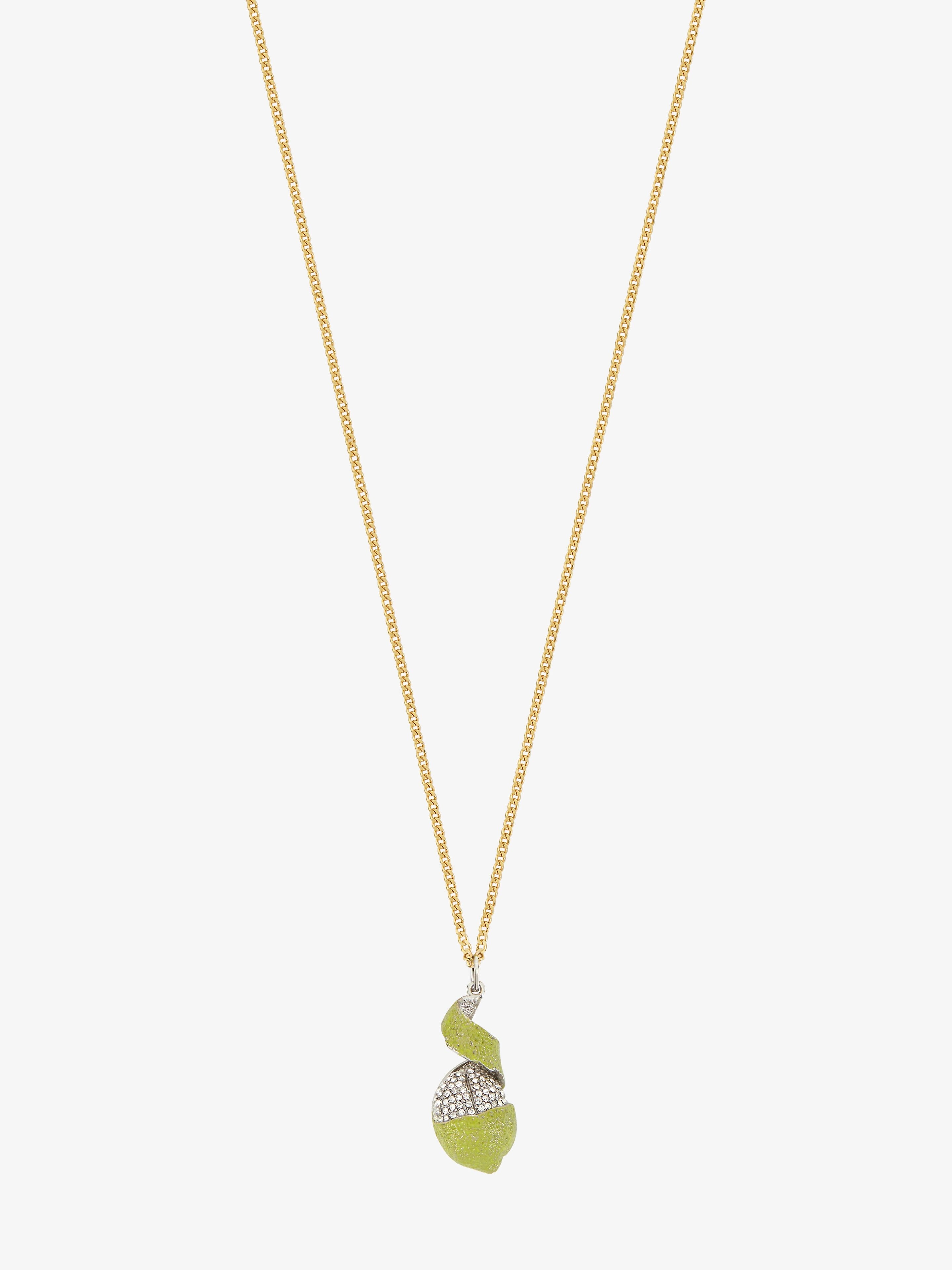 CHARM LEMON NECKLACE IN METAL AND ENAMEL WITH CRYSTALS - 2