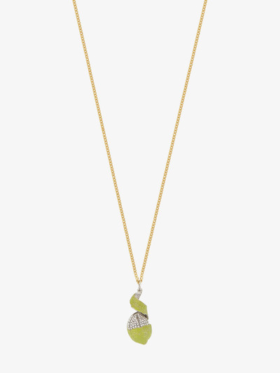 Givenchy CHARM LEMON NECKLACE IN METAL AND ENAMEL WITH CRYSTALS outlook