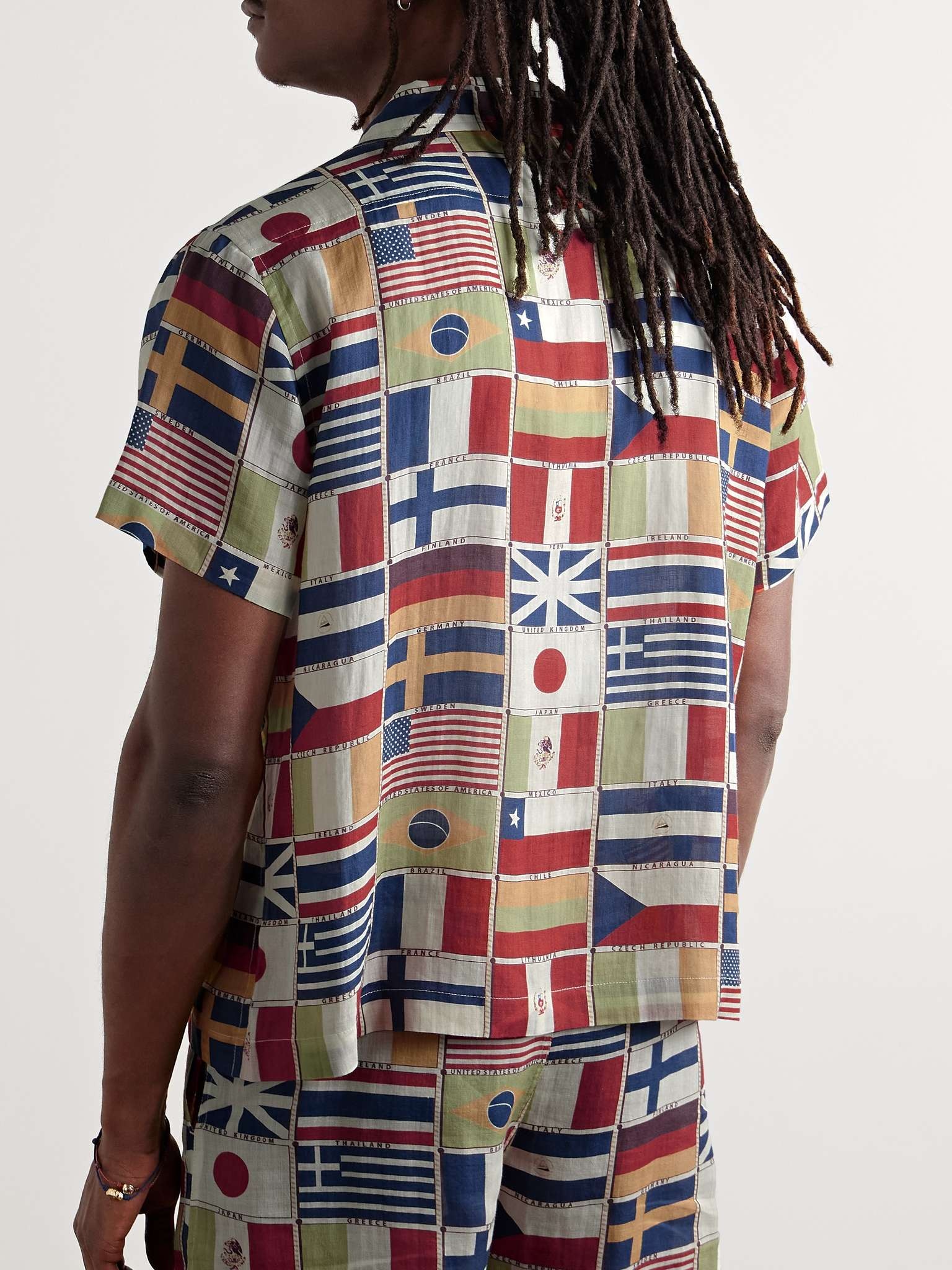 International Camp-Collar Printed Linen Shirt - 3