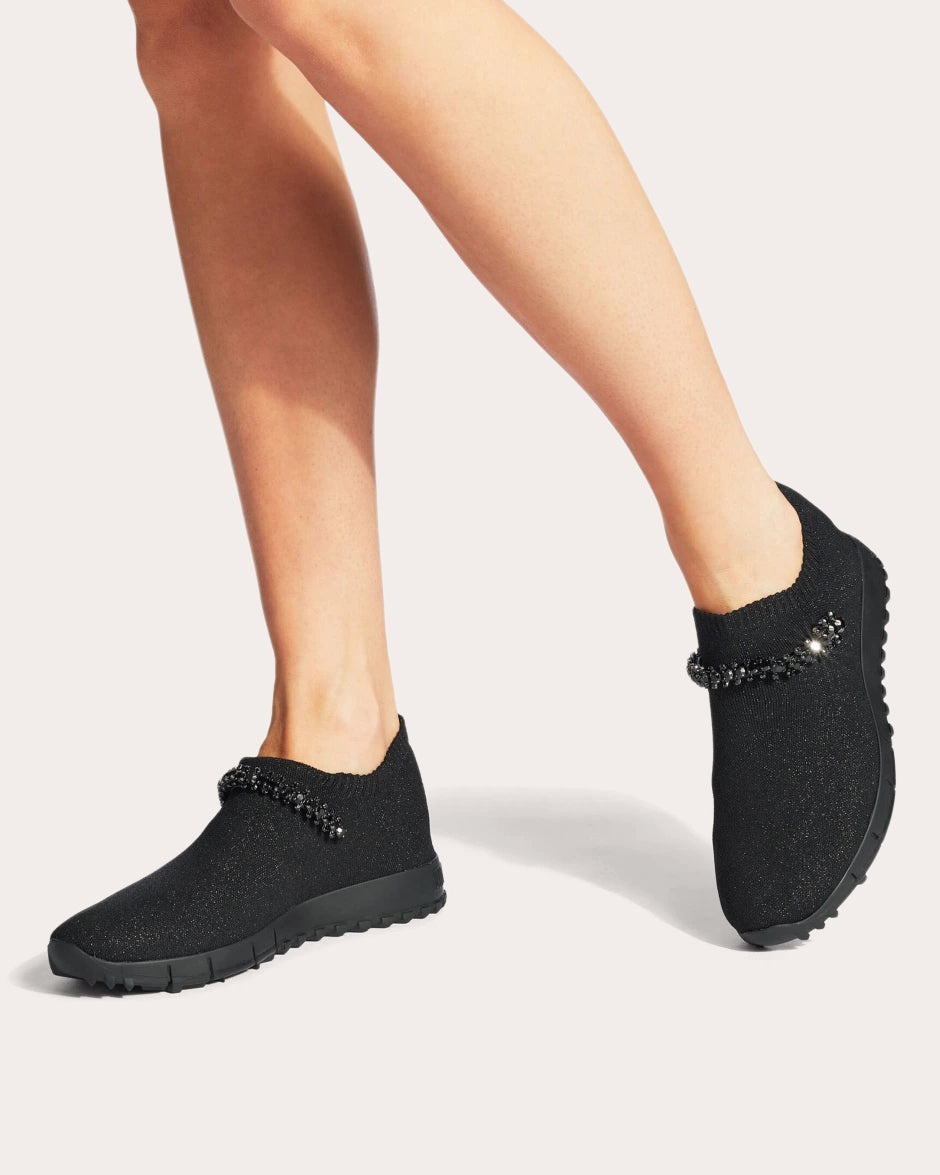 Verona Crystal-Embellished Knit Sneaker - 2