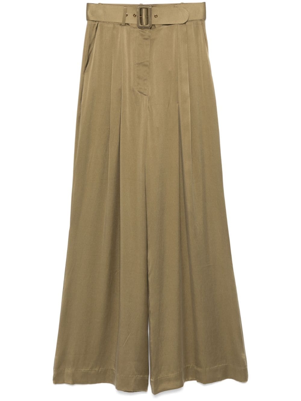 silk wide-leg trousers - 1