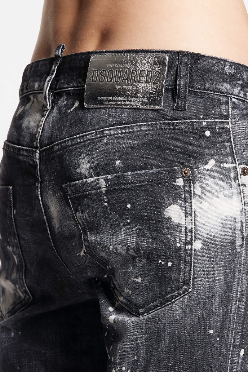 BLACK BLEACHED WASH COOL GIRL JEANS 3