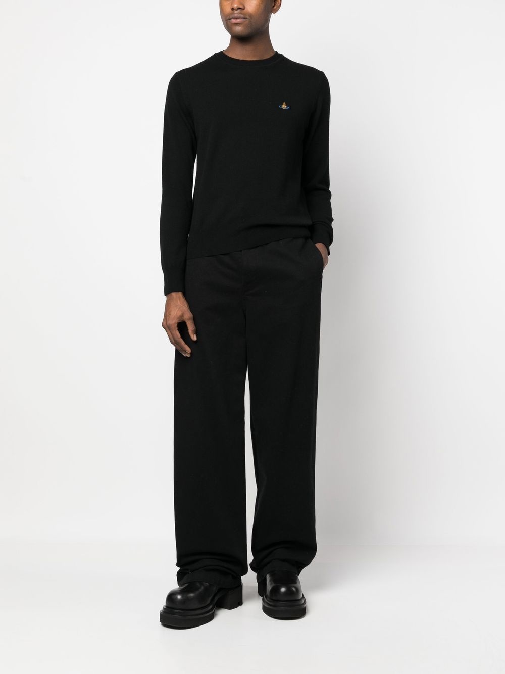 Orb-embroidered fine knit jumper - 2