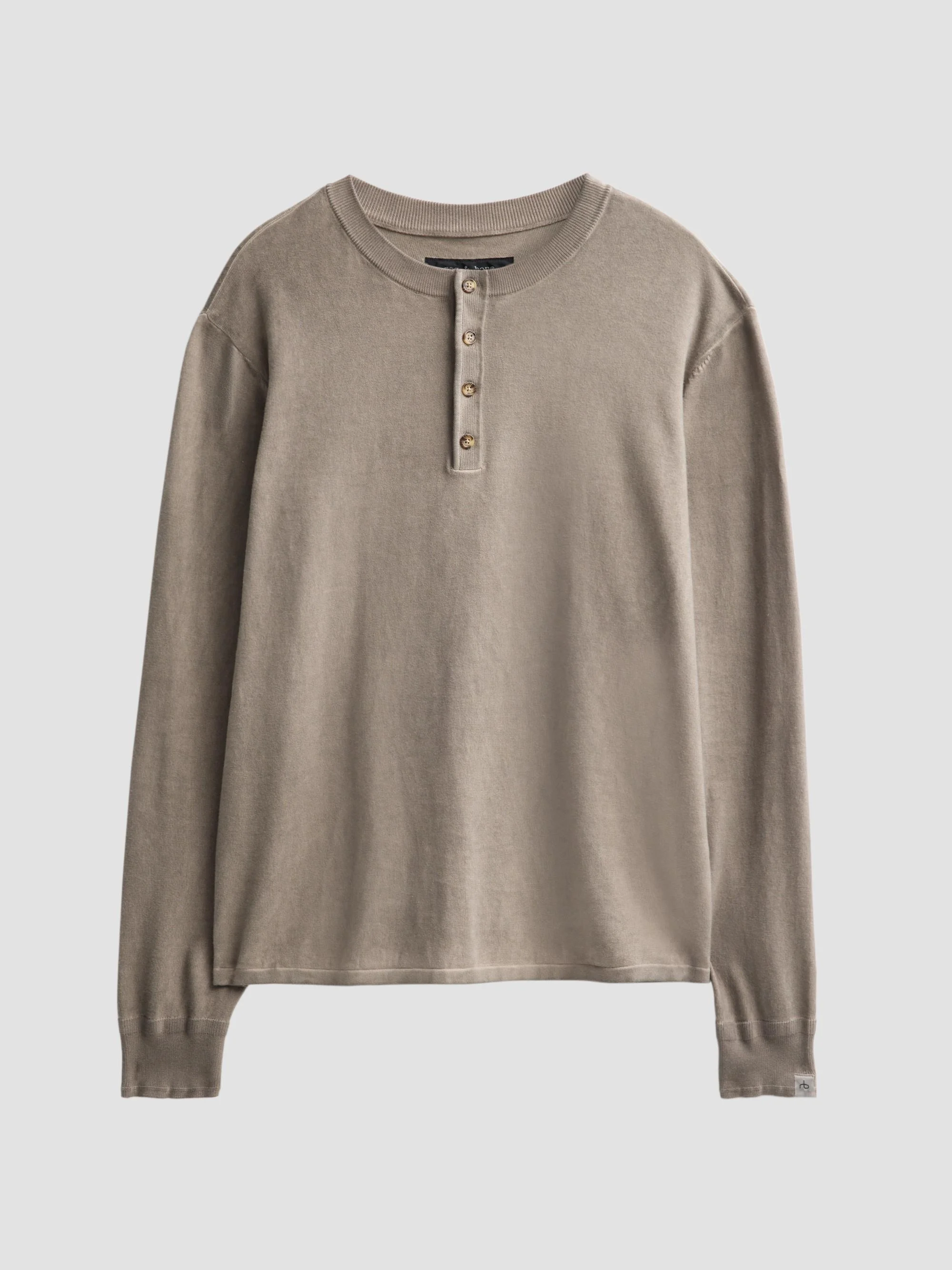 Men's Cotton Henley - Granite - 1