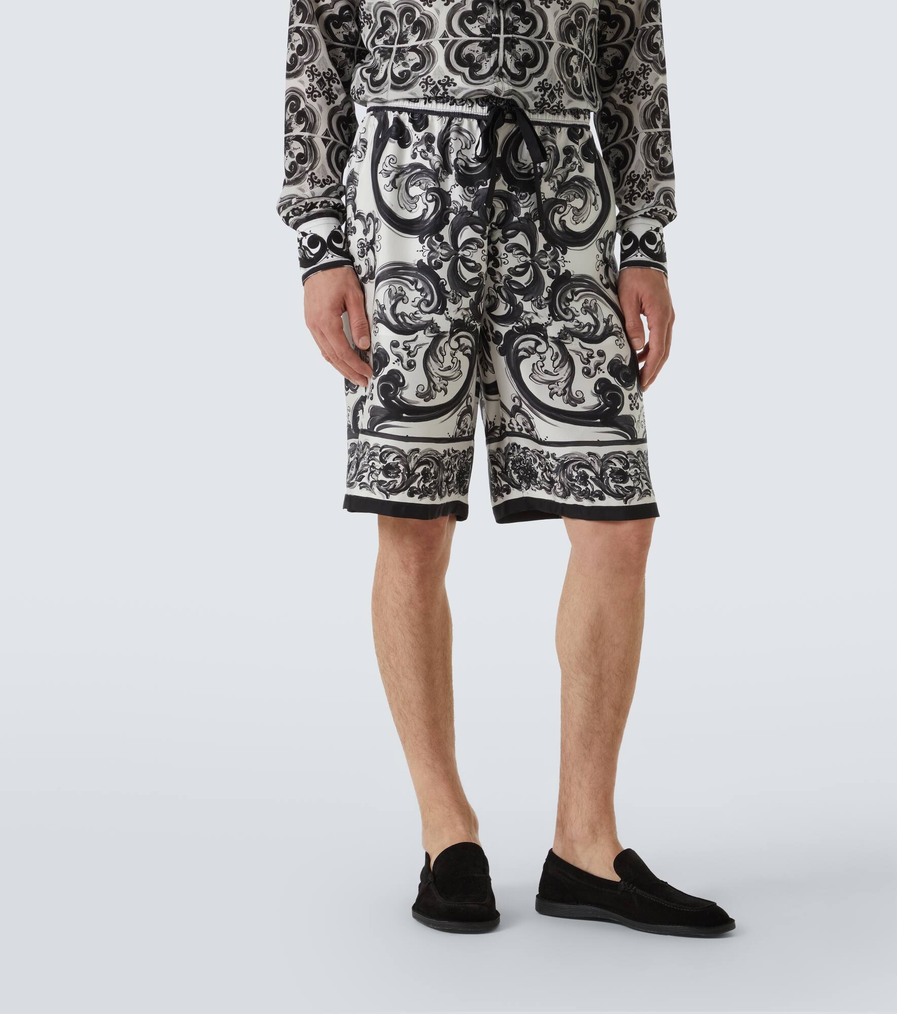 Majolica silk twill shorts - 3