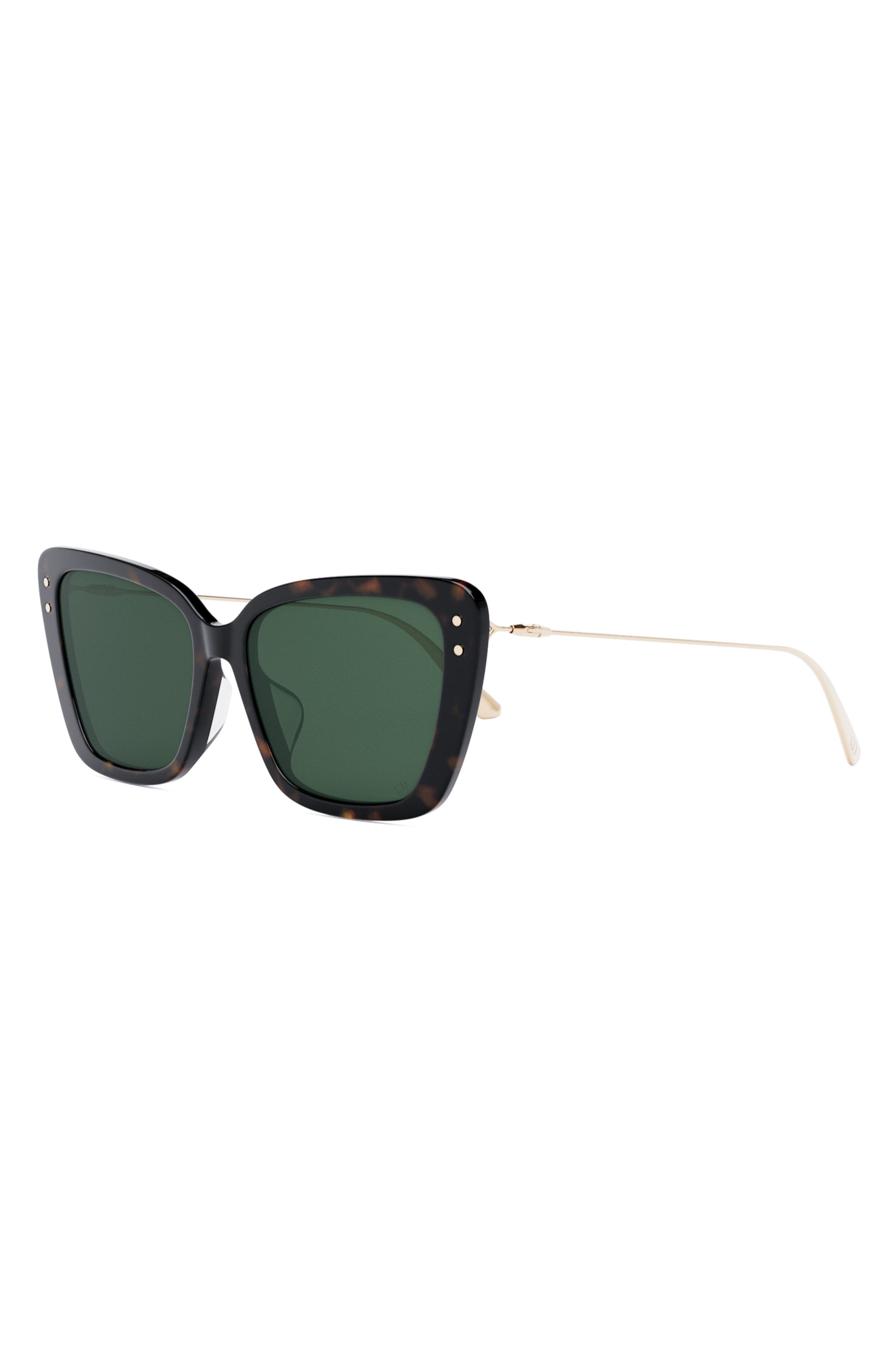 MissDior B5F 56mm Butterfly Sunglasses in Dark Havana /Green at Nordstrom - 2