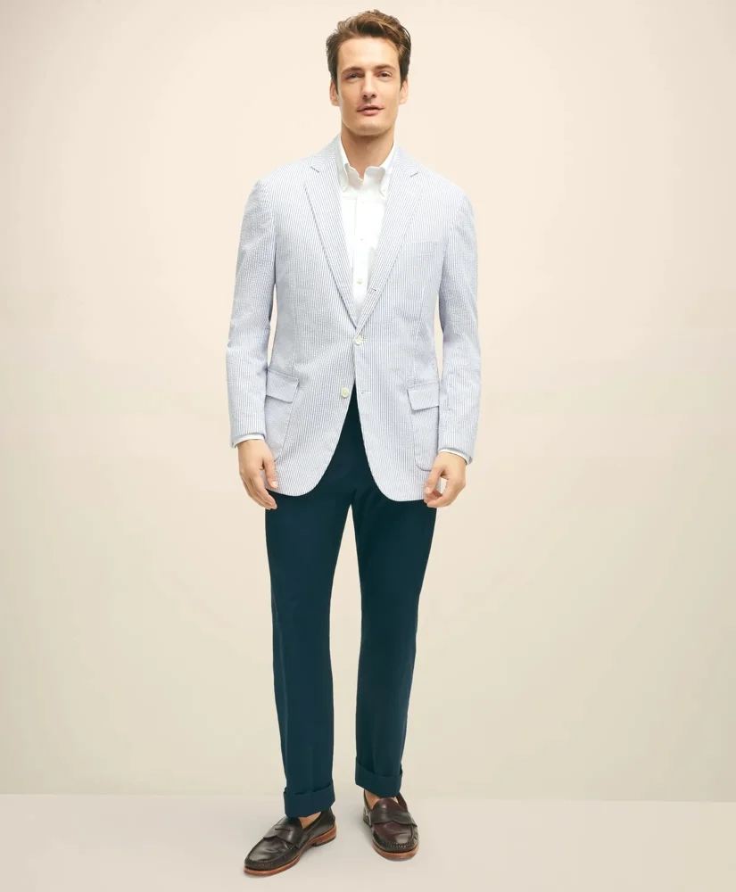 Classic Fit Stretch Cotton Seersucker Sport Coat - 1