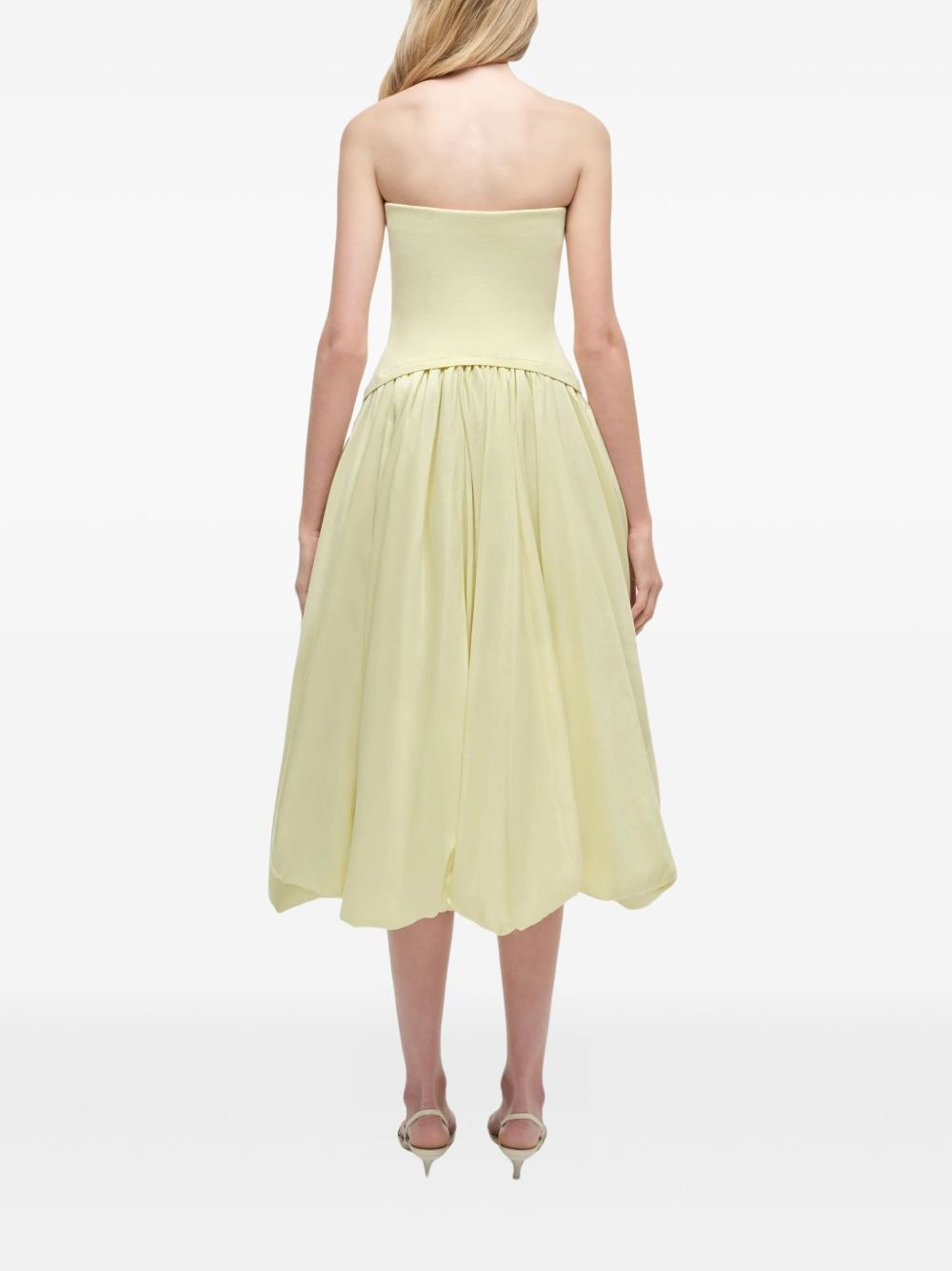 strapless balloon-skirt midi day dress - 5