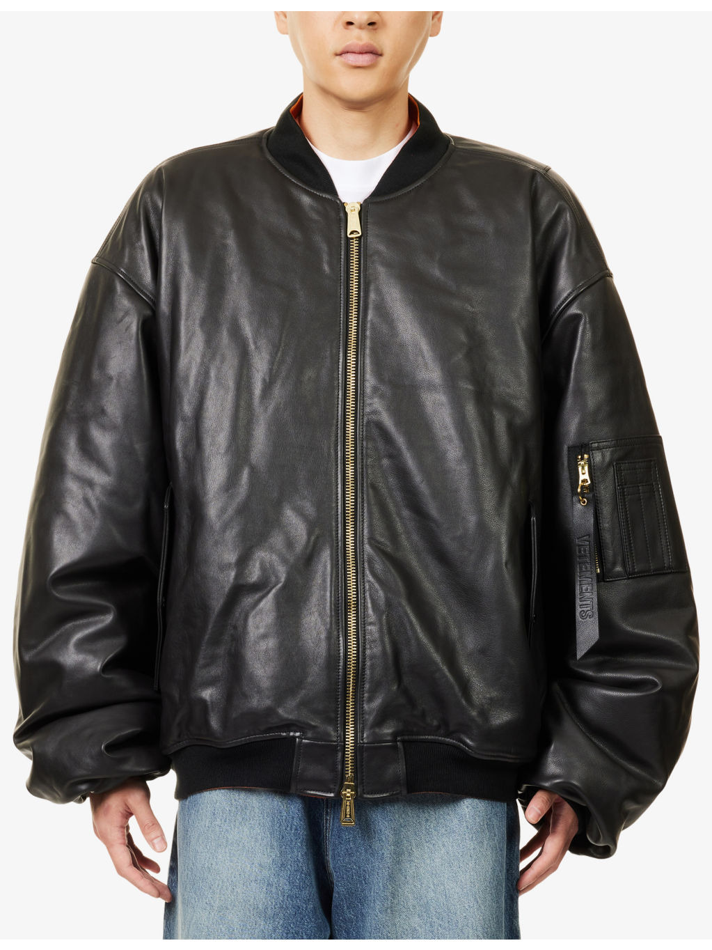 Oversized Padded Leather Jacket - 3