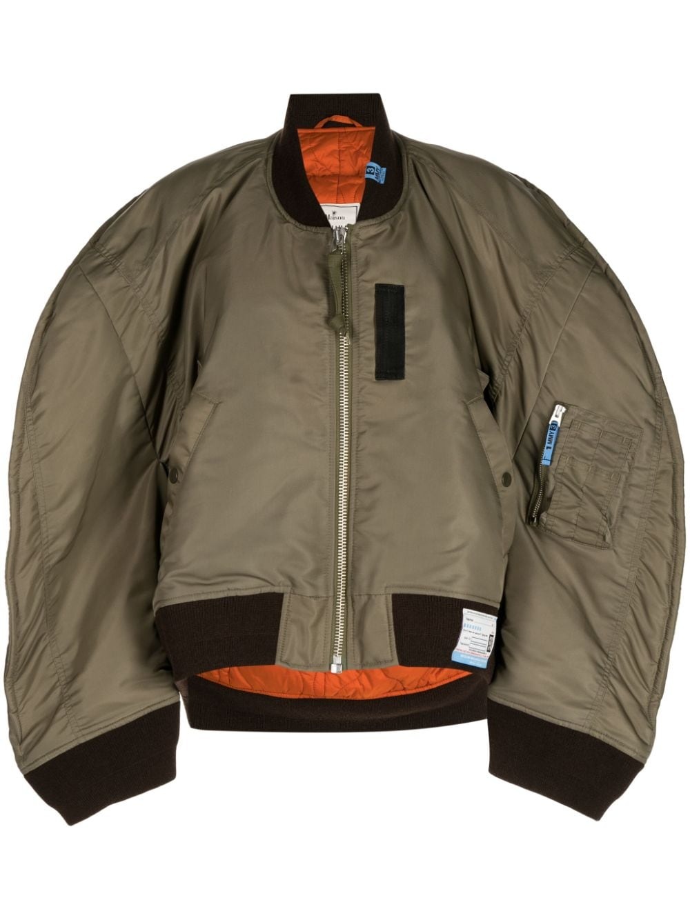 zip-up padded bomber jacket - 1