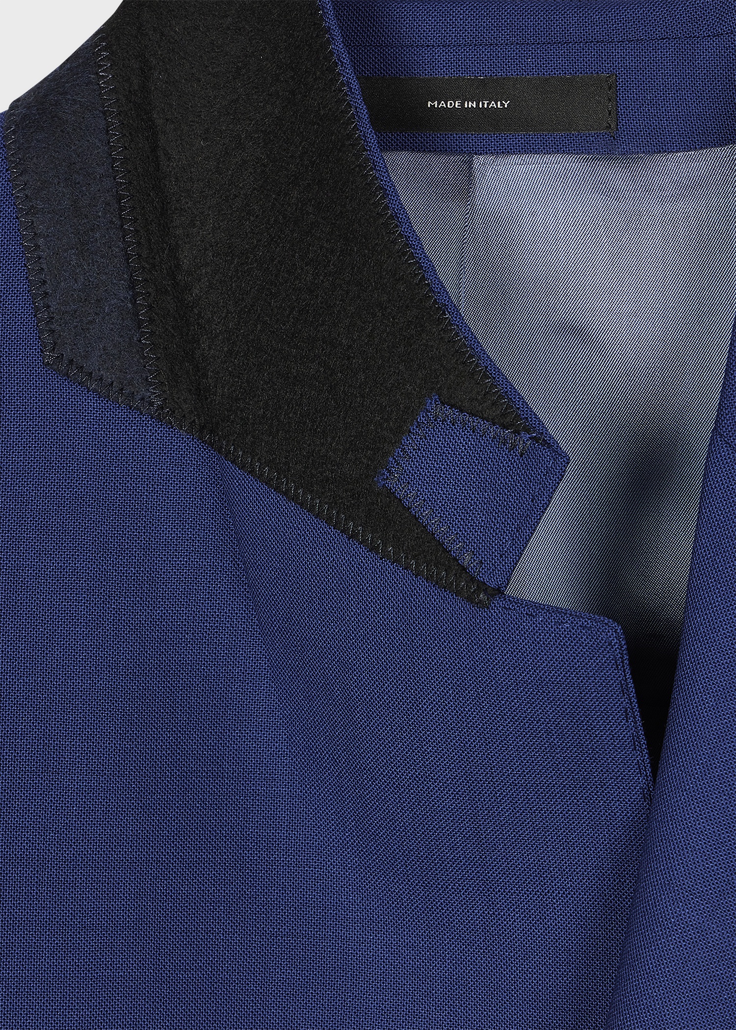 Indigo Fresco Wool Three Button Blazer - 3
